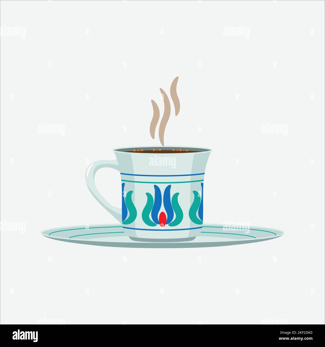 Türkische Kaffeesymbole. Skizze und Vintage-Stil. Vektorgrafik Stock Vektor