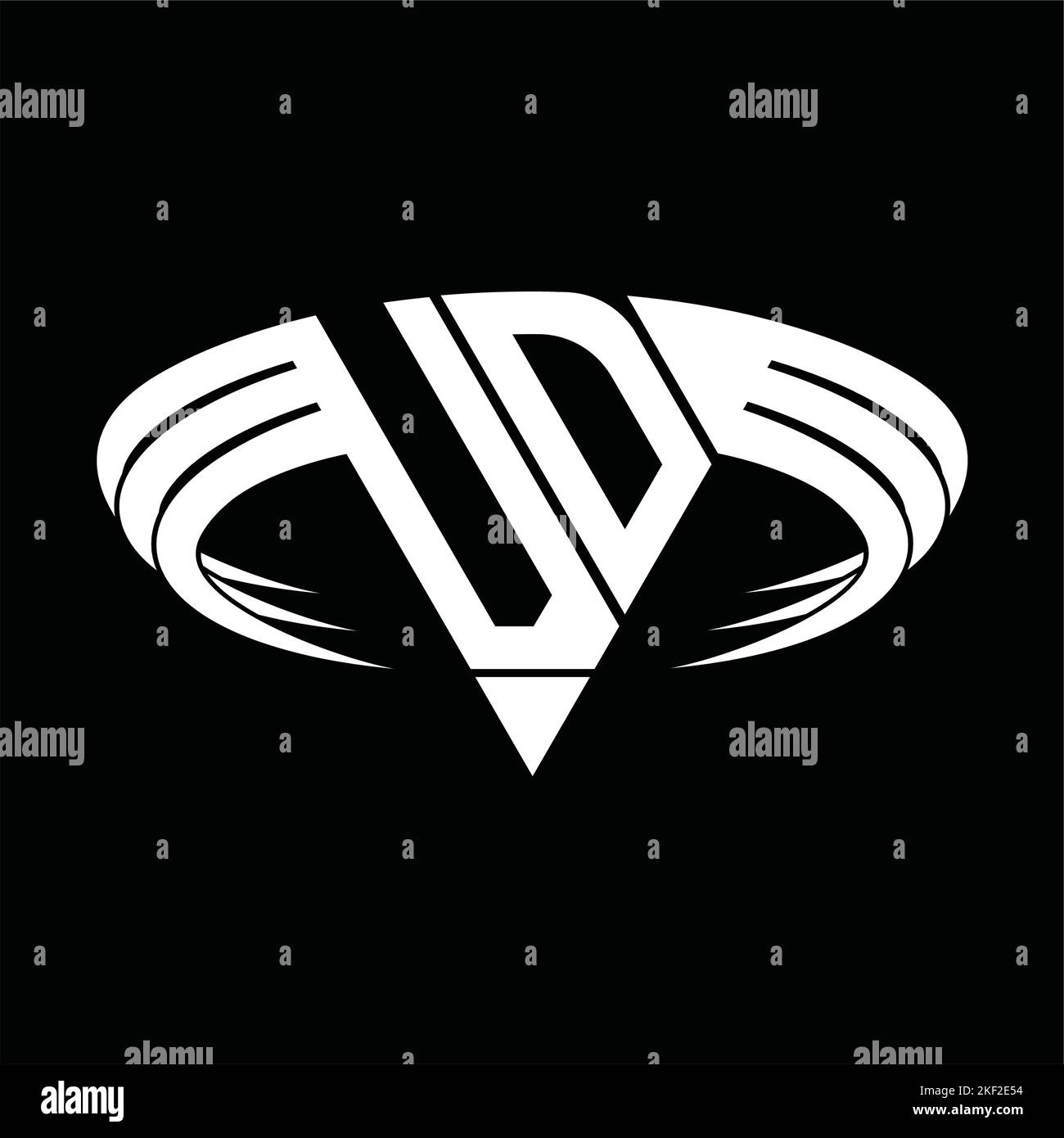 VD-Logo-Monogramm mit dreieckiger Slice-Design-Vorlage Stock Vektor
