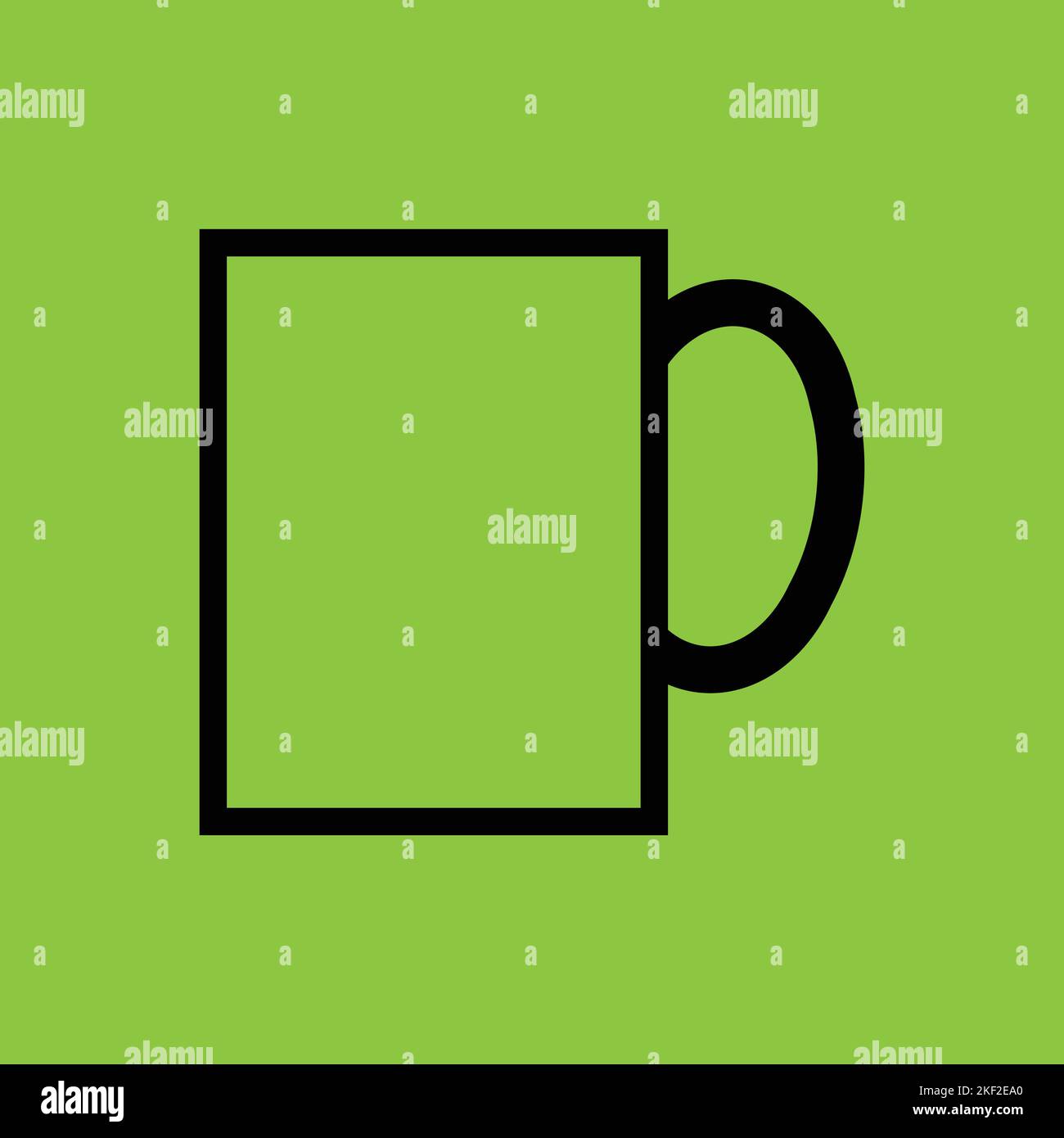 Symbol für Kaffeetasse auf grünem Hintergrund isoliert. Café-Konzept. - Vektor. Vektorgrafik Stock Vektor