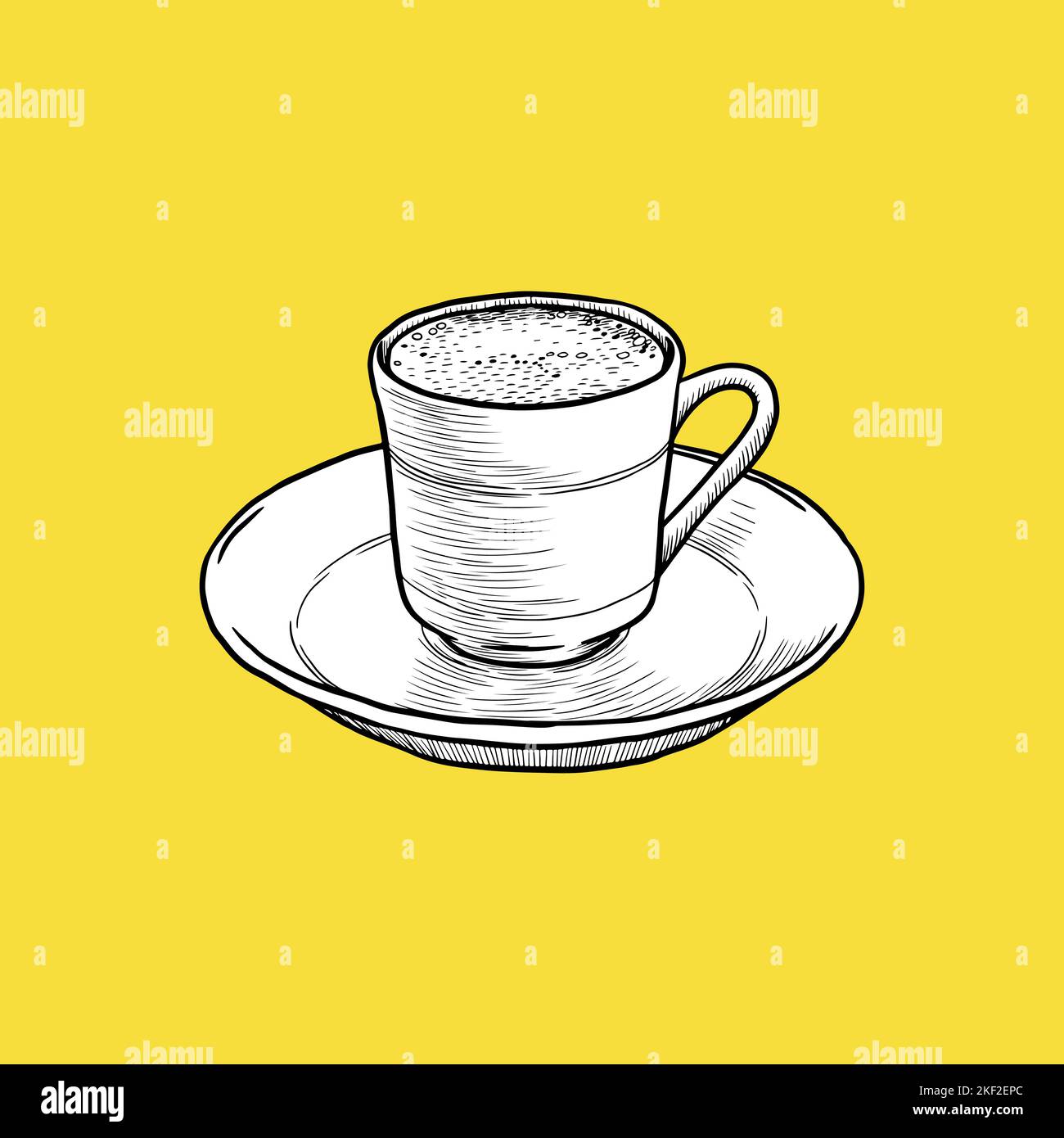 Türkische Kaffee-Ikone von firtinali, Cafe Concept, Sketch und Vintage-Stil. - Vektor. Vektorgrafik Stock Vektor