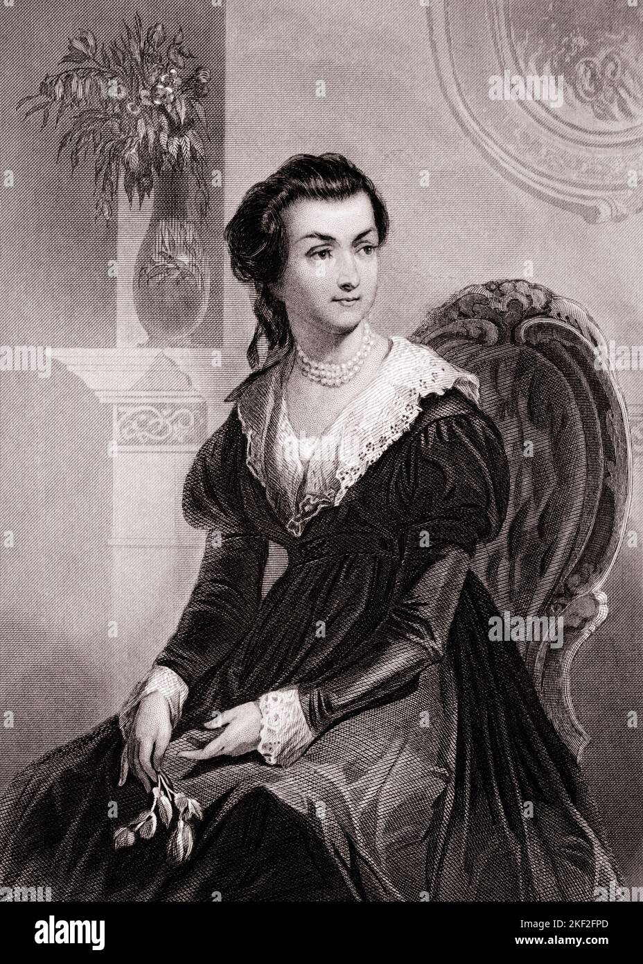 1760s PORTRÄT MRS. ABIGAIL ADAMS ALS JUNGE FRAU FIRST LADY UND EHEFRAU VON PRÄSIDENT JOHN ADAMS - Q53401 CPC001 HARS NORDAMERIKANISCHE BERATERIN UND FÜHRUNG BERUFE POLITIK KONZEPTIONELL STILVOLL JOHN ADAMS JOHN QUINCY ADAMS JUNGE ERWACHSENE FRAU 1760S SCHWARZ-WEISS KAUKASISCHE ETHNIE FIRST LADY MRS. ALTMODISCH Stockfoto