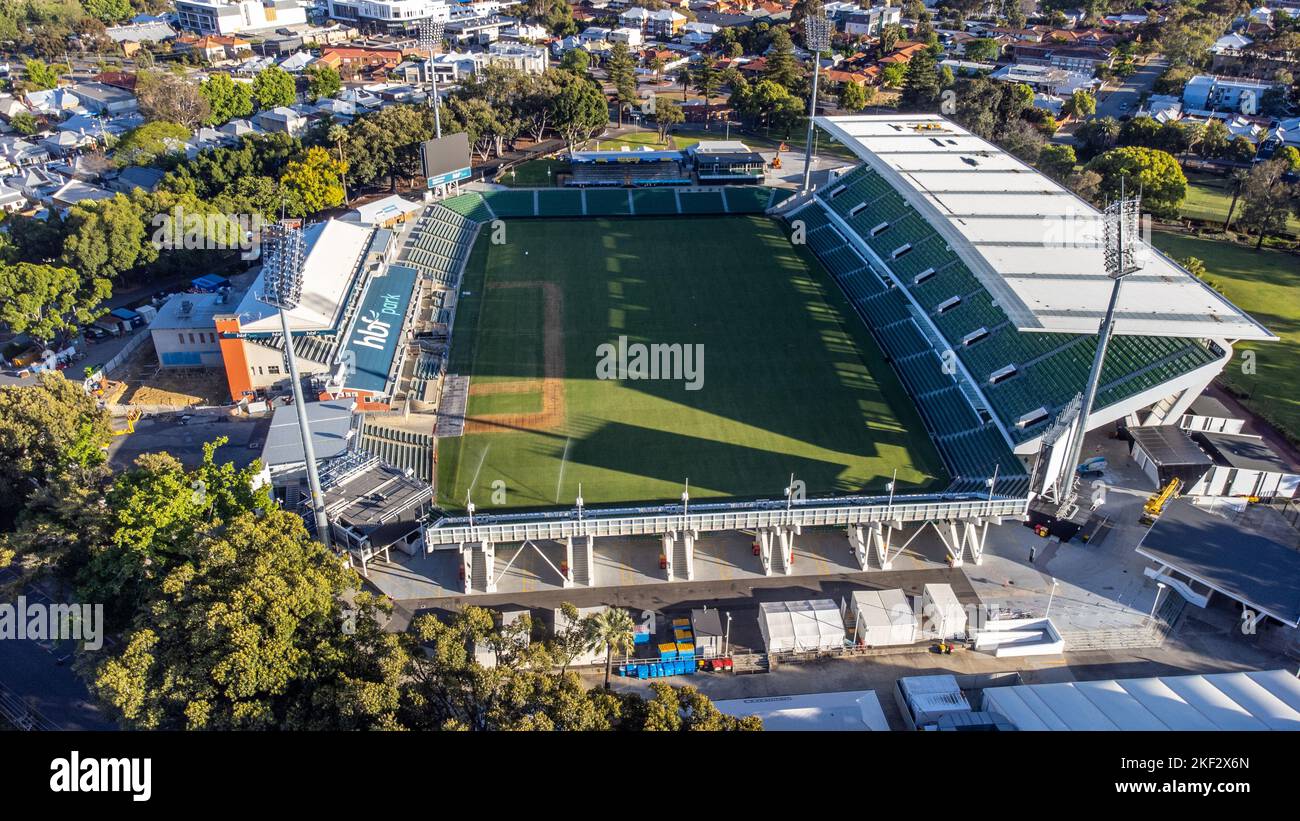 HBF Park oder Perth Oval, Perth, Australien Stockfoto