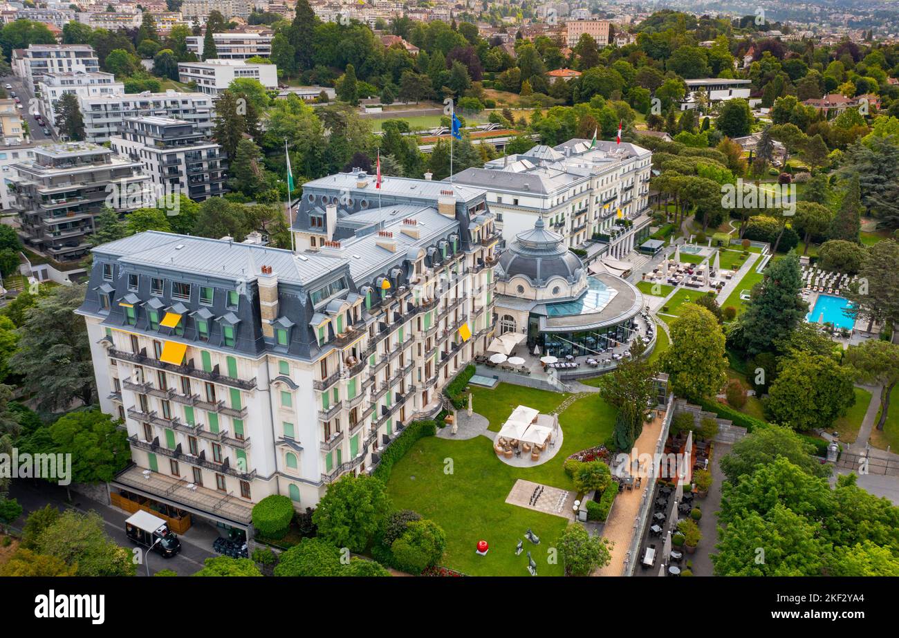 Hôtel Beau-Rivage Palace, Lausanne, Schweiz Stockfoto