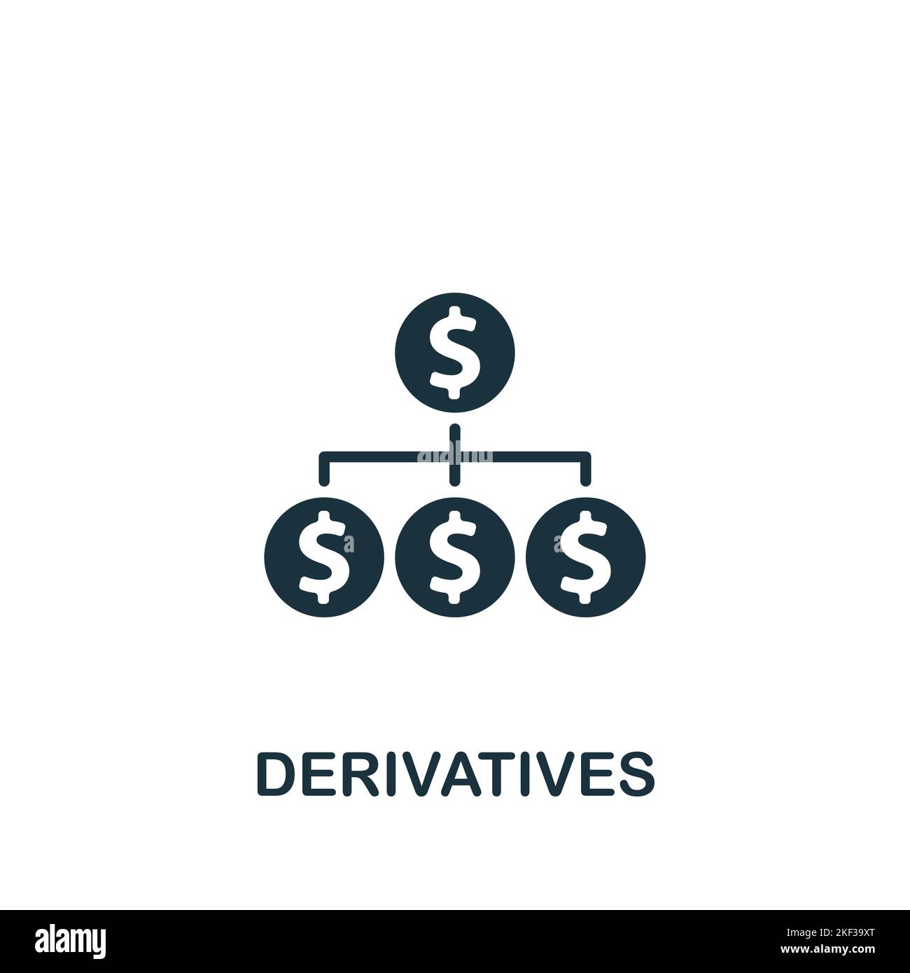Symbol „Derivate“. Monochromes Symbol für einfache Richtlinien für Vorlagen, Webdesign und Infografiken Stock Vektor
