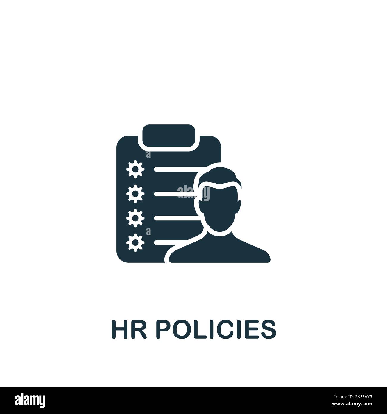 Symbol Personalrichtlinien. Monochromes, einfaches Projektmanagement-Symbol für Vorlagen, Webdesign und Infografiken Stock Vektor