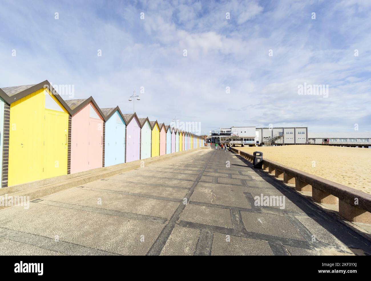 Strandhütten Lowestoft Seafront, Lowestoft Suffolk 2022 Stockfoto