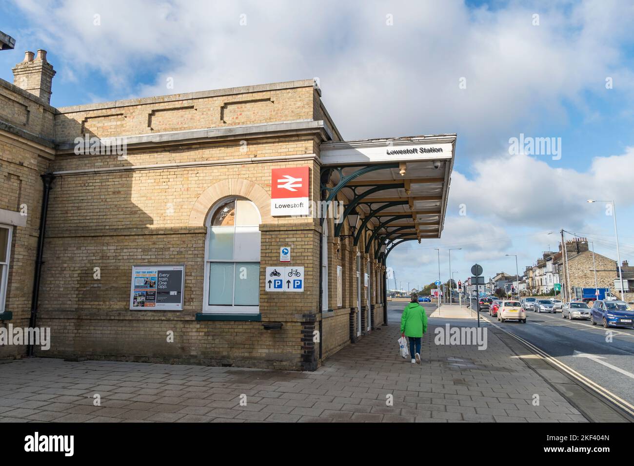 Bahnhof Lowestoft mit Blick auf die Denmark Street Lowestoft suffolk 2022 Stockfoto