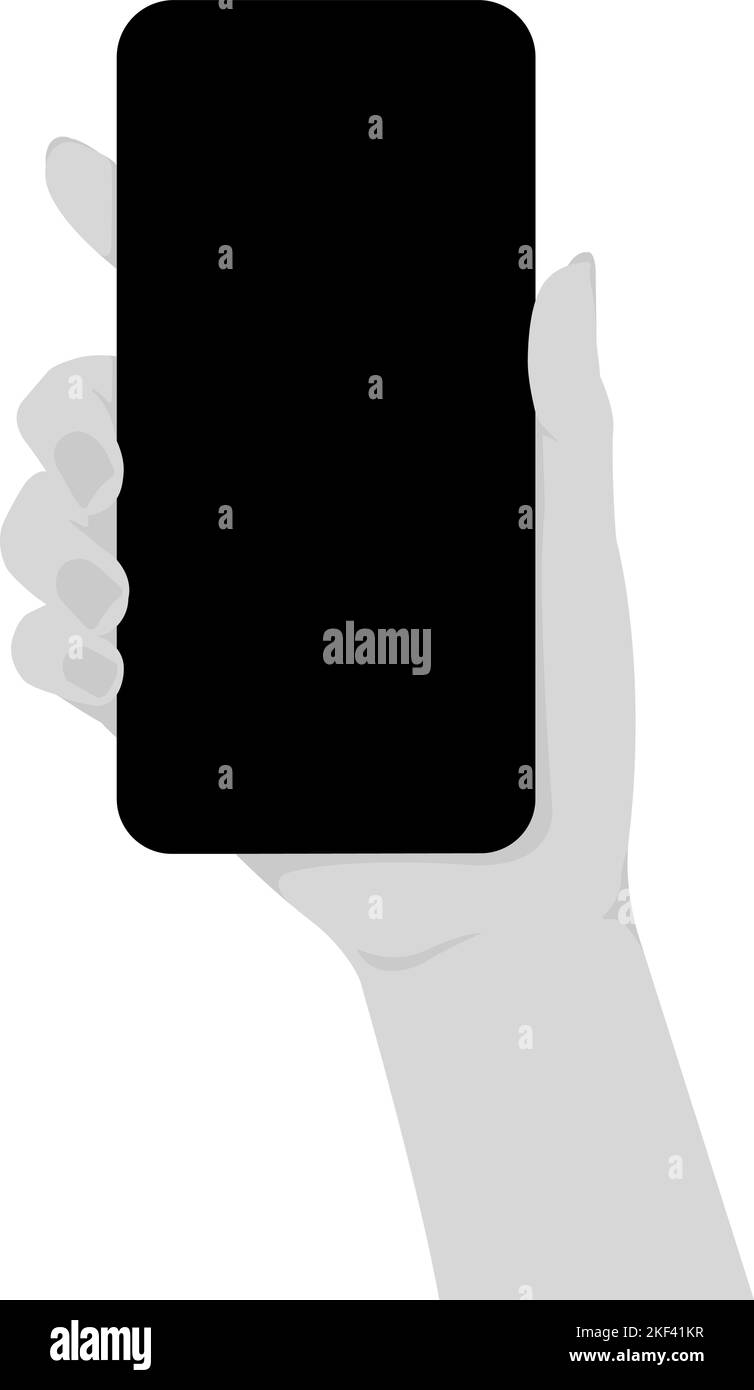 Abbildung des Haltes eines Mobiltelefons ( Mock up ) Stock Vektor