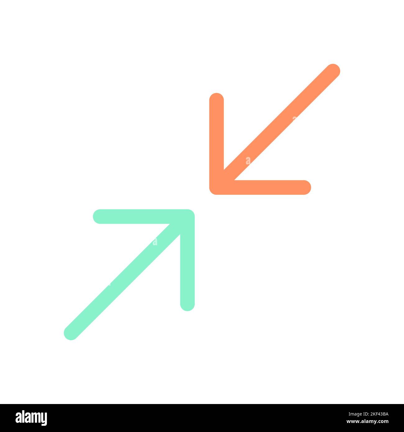 Bildschirmminimierung der Benutzeroberfläche mit flacher Farbe Stock Vektor