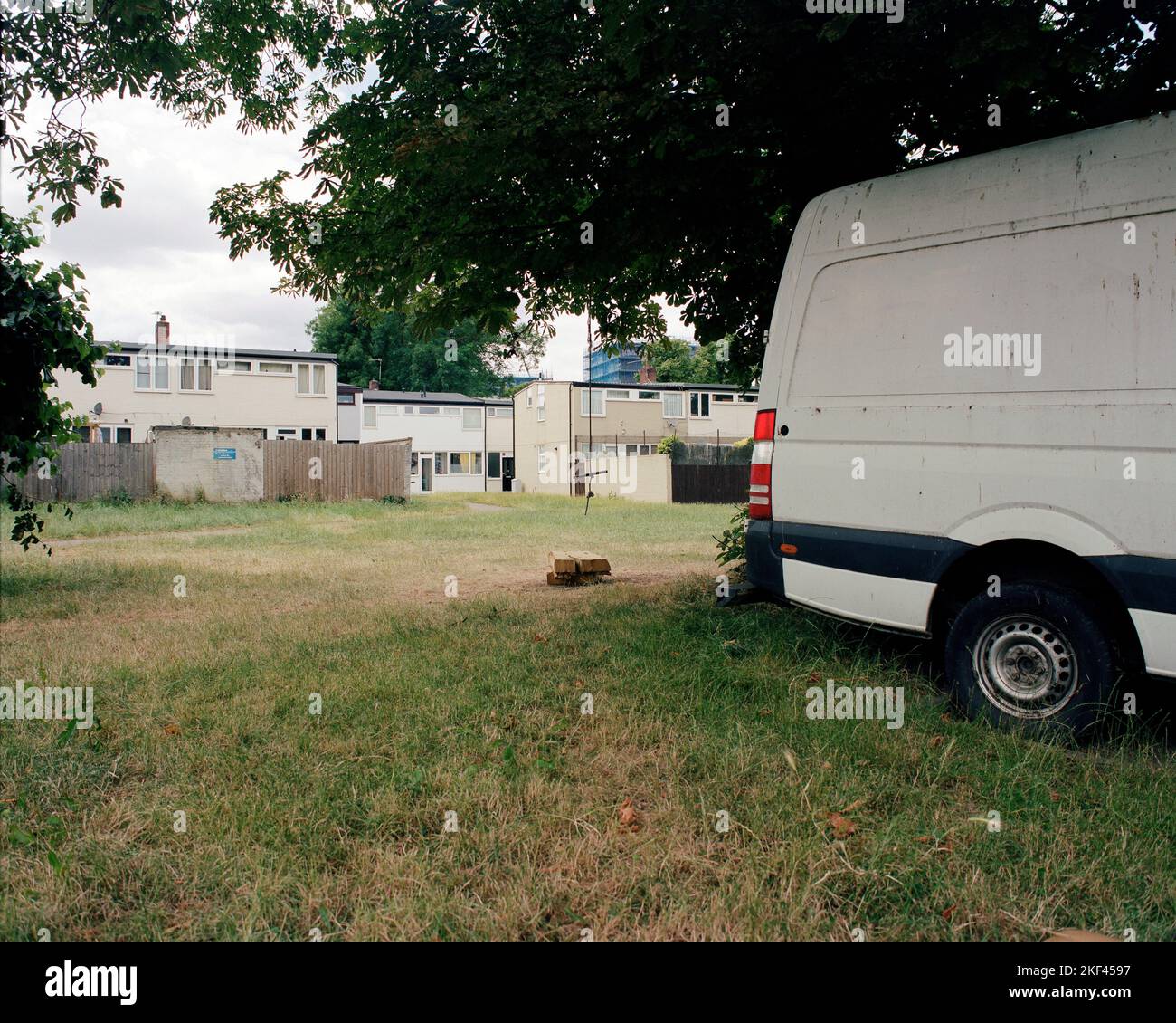 Baumschaukel auf kommunaler Grünfläche in Lewisham london Stockfoto