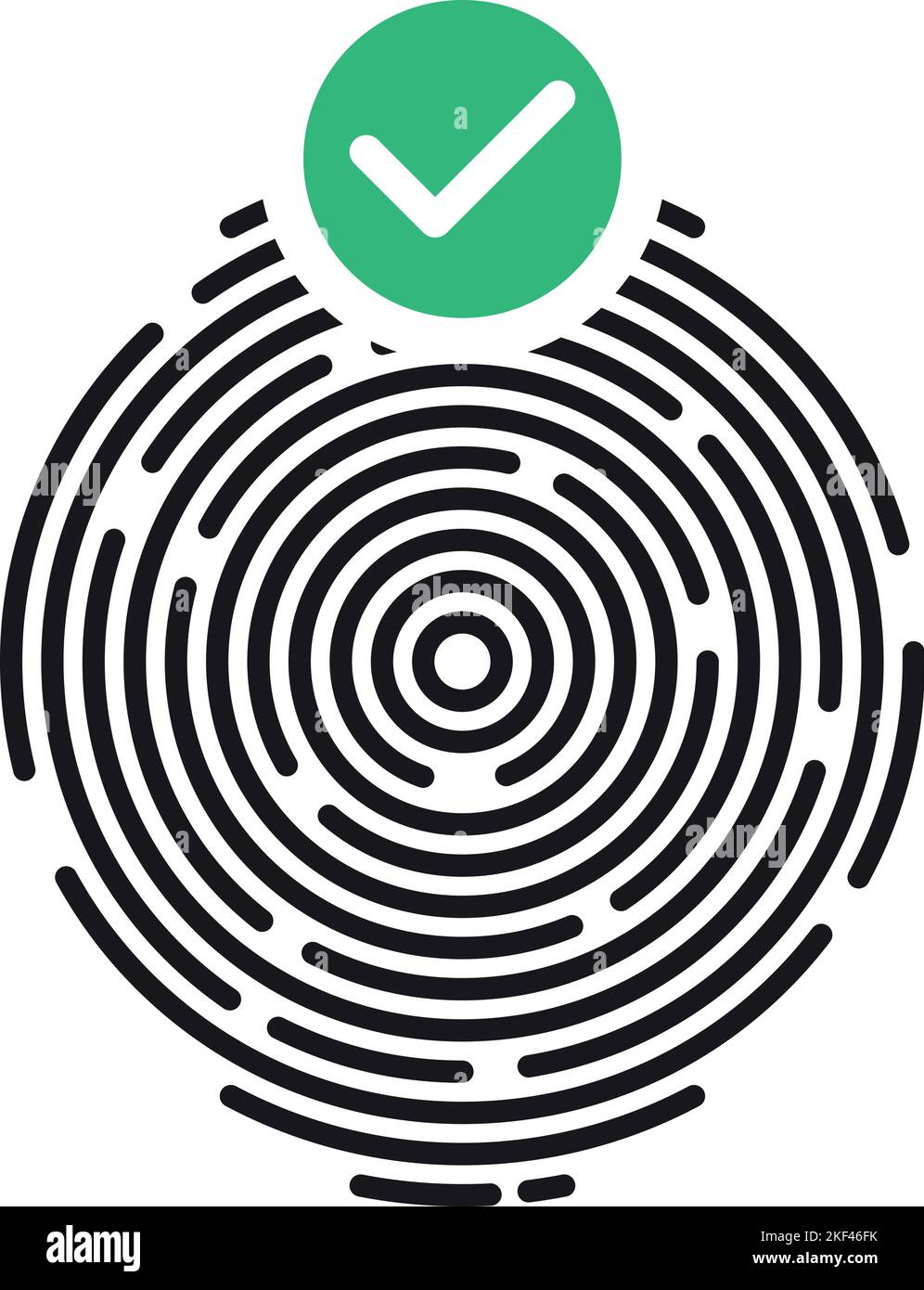 Sichere Autorisierung für Fingerabdruck-Scan. Datensicherungssymbol Stock Vektor