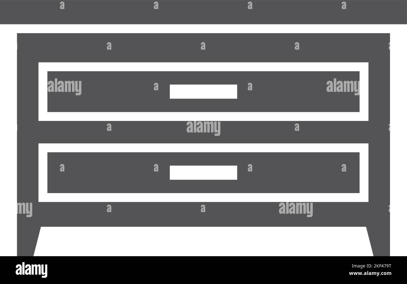 Schwarzes Kommode-Symbol. Kommode aus Holz. Bureau-Symbol Stock Vektor