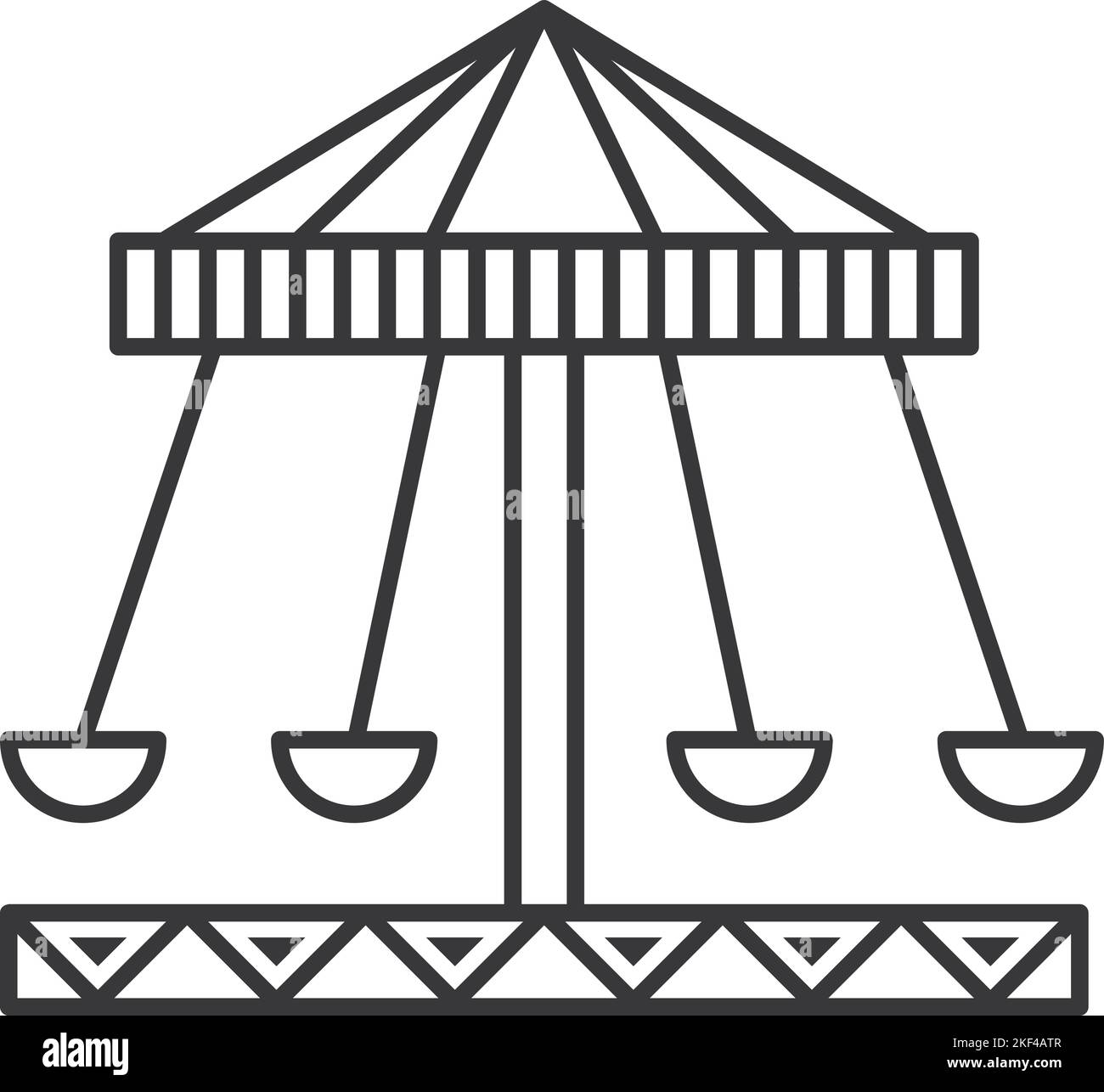 Symbol für die Karusselllinie „Swing Ride“. Vergnügungspark-Symbol Stock Vektor