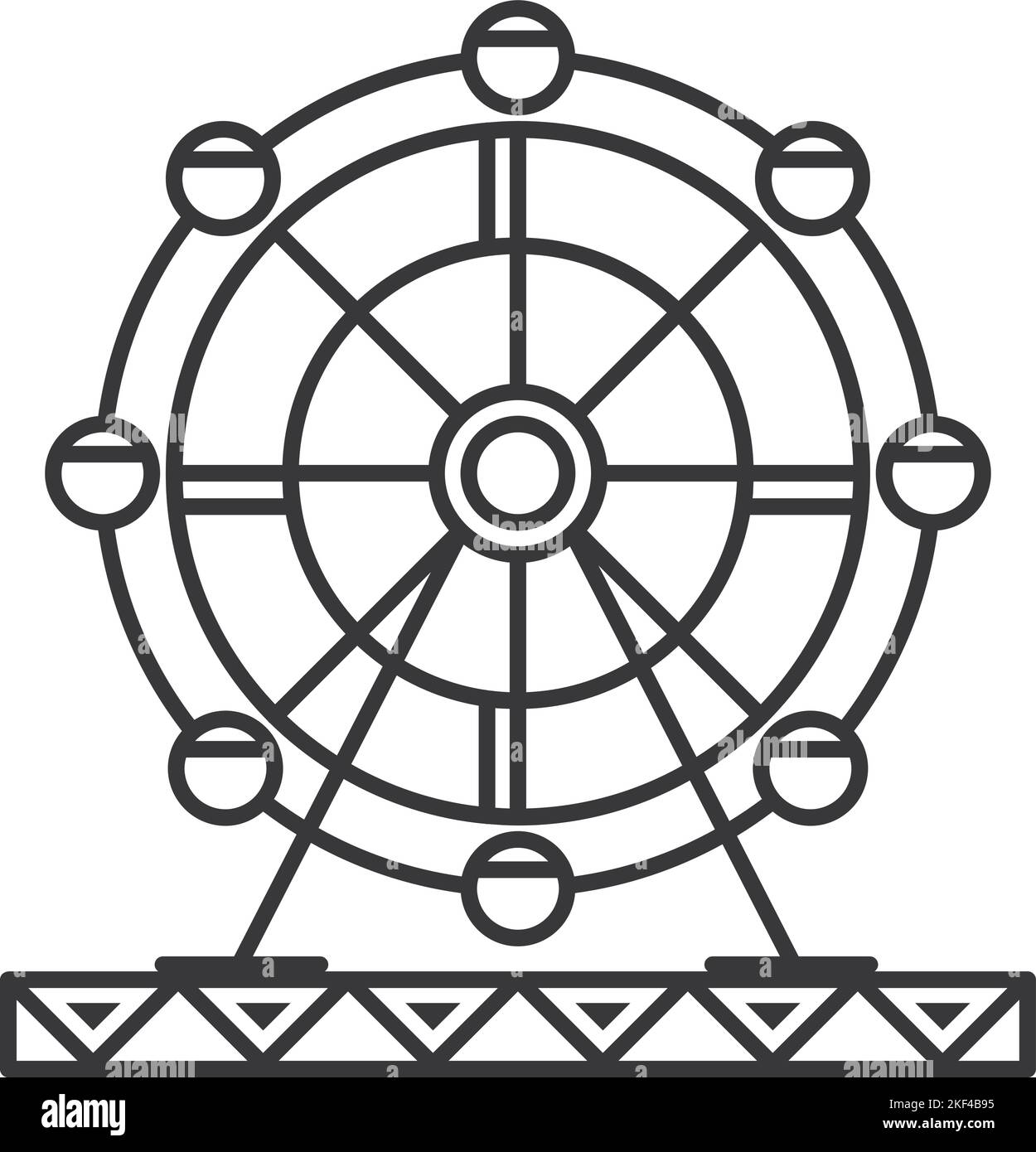Symbol für das Riesenrad. Wahrzeichen der Messe Stock Vektor