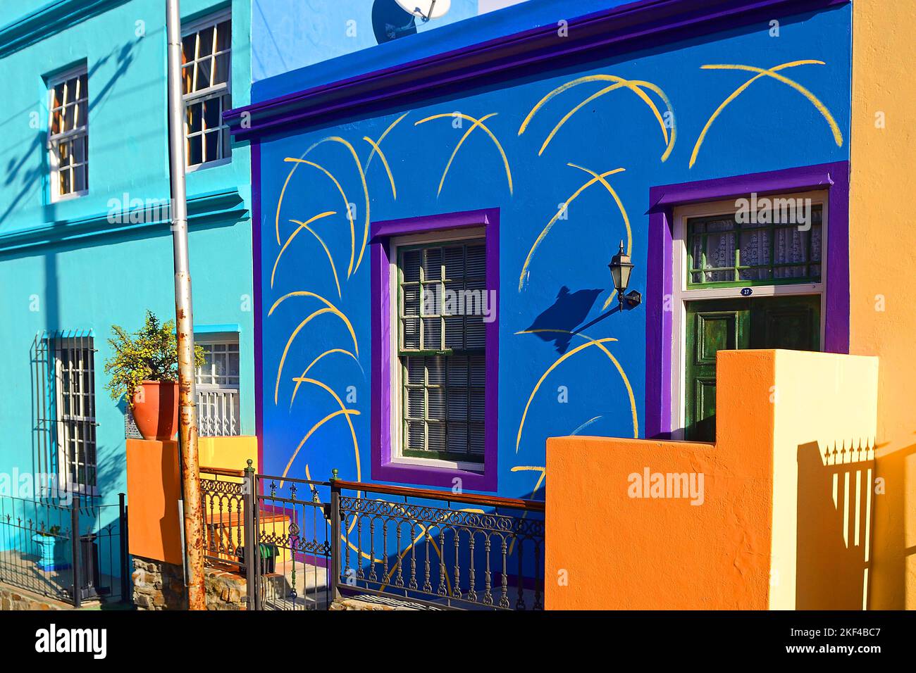 Farbige Häuser in Bo-Kaap, malayisch, moslimisches Viertel, Kapstadt, West Kap, Western Cape, Südafrika, Afrika, Malaienviertel, Stockfoto