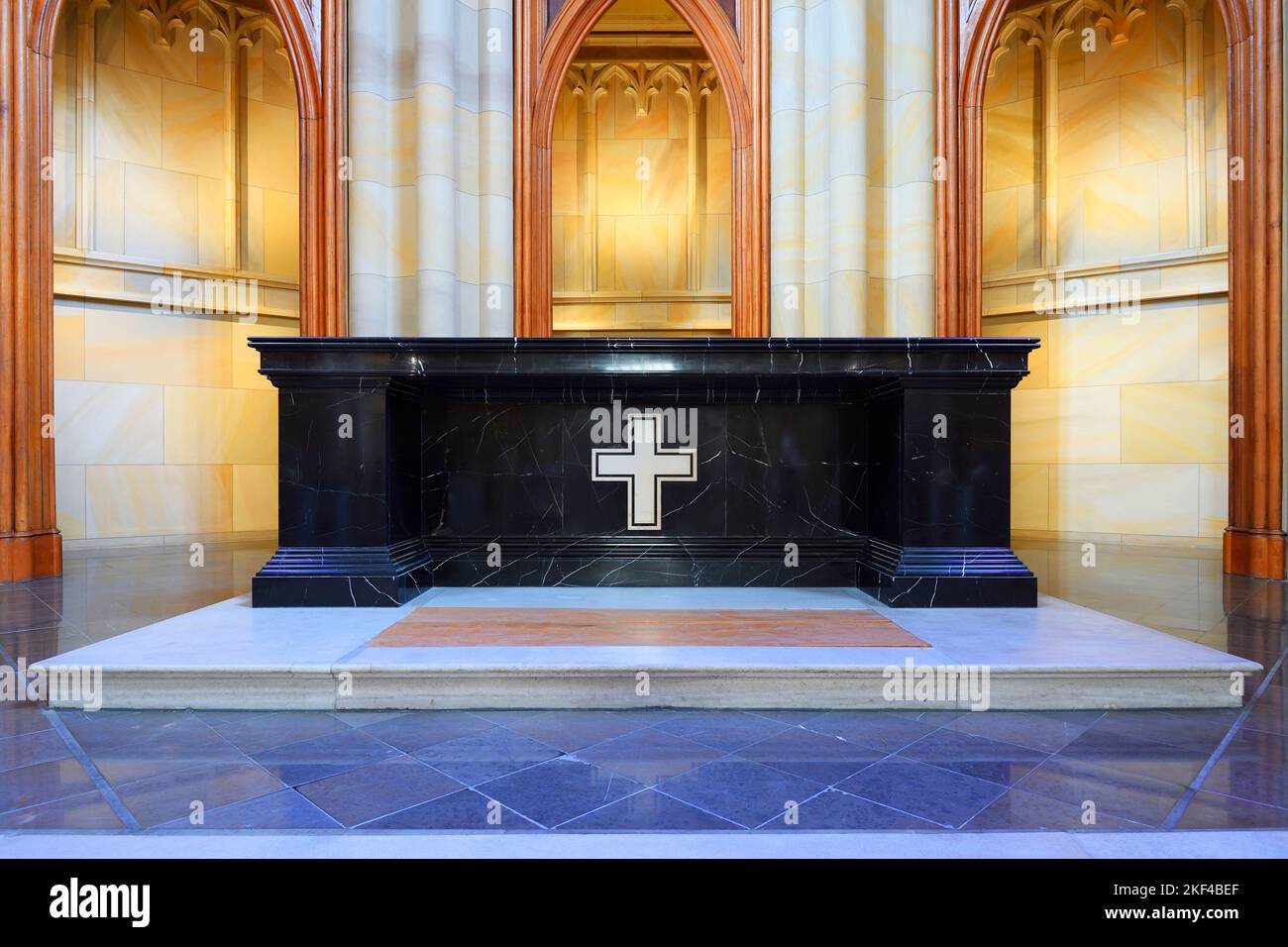 Altar, Friedrichswerdersche Kirche, Architek Carl Friedrich Schinkel, Berlin-Mitte, Deutschland, Baudenmal, Berliner Kirche, Stockfoto
