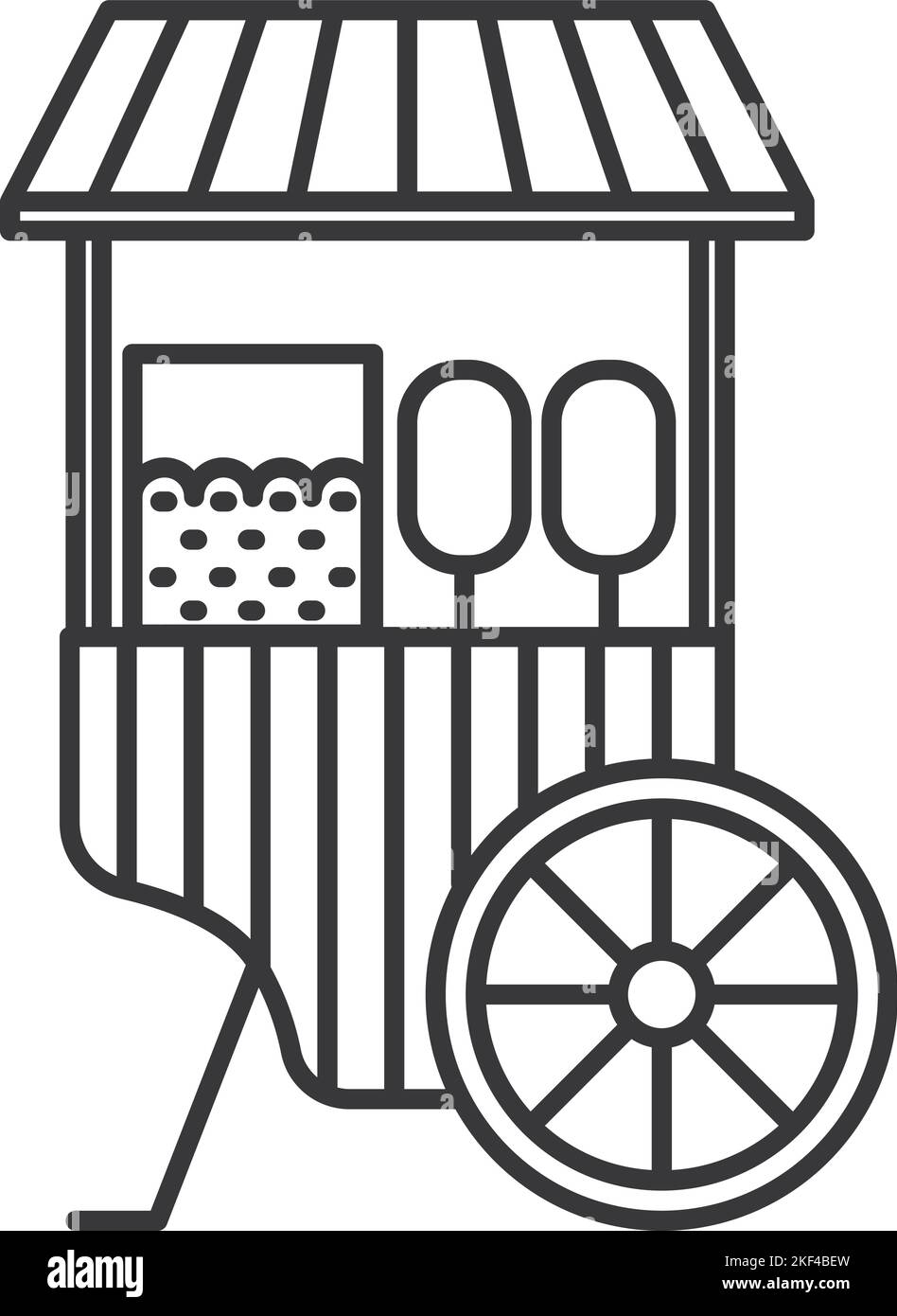 Symbol für die Schnellimbiss-Linie. Popcornständer Stock Vektor