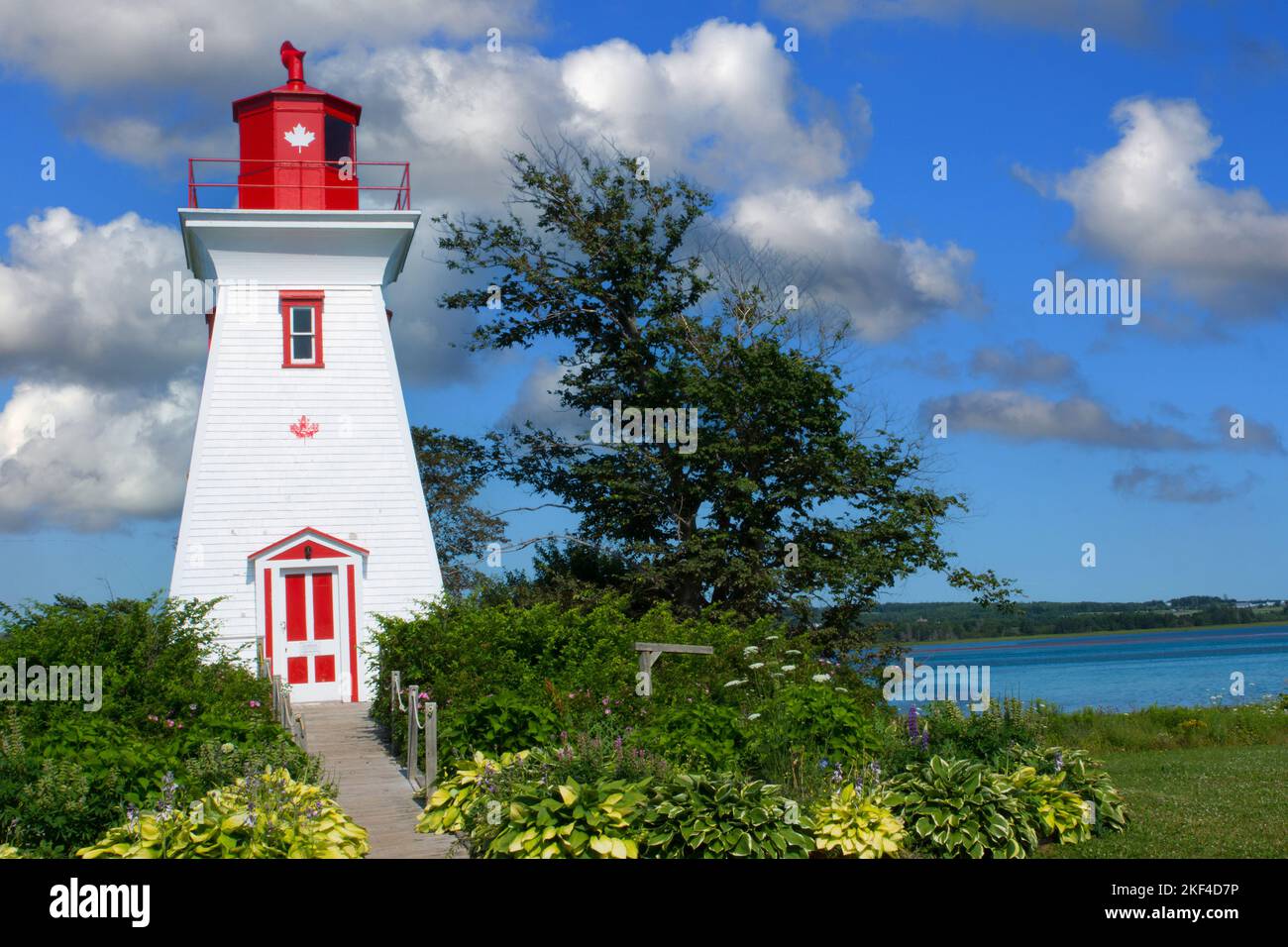 Kanada Prince Edward Island, P.E.I. Victoria Seaport Lighthouse 1879, Museum, Souris East Lighthouse, Sommer, Leuchtturm, Leuchttürme, Bauwerk, Archit Stockfoto