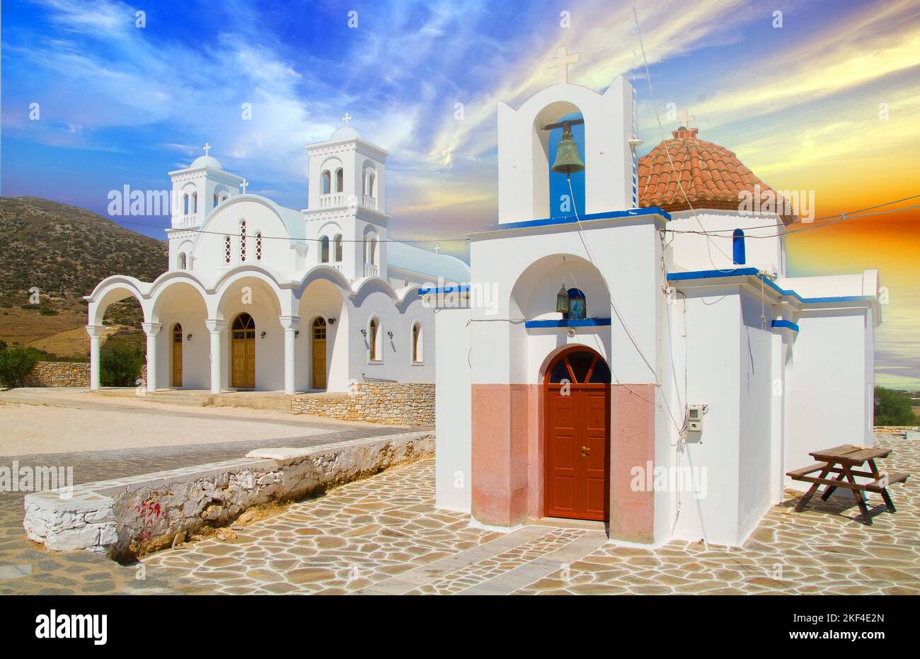 Windmühle auf Paros, Kykladen, Griechische Inseln, Parikia, Griechenland, Insel in der Ägäis, Nebenmeer, Mittelmeer, Stockfoto