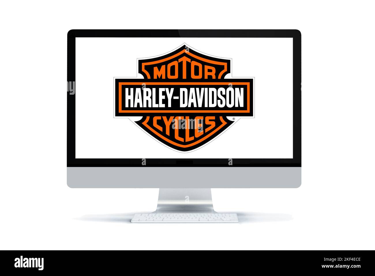Das Logo der Firma Harley Davidon, Motorräder, nur zur redaktionellen Veröffentlichung! Stockfoto