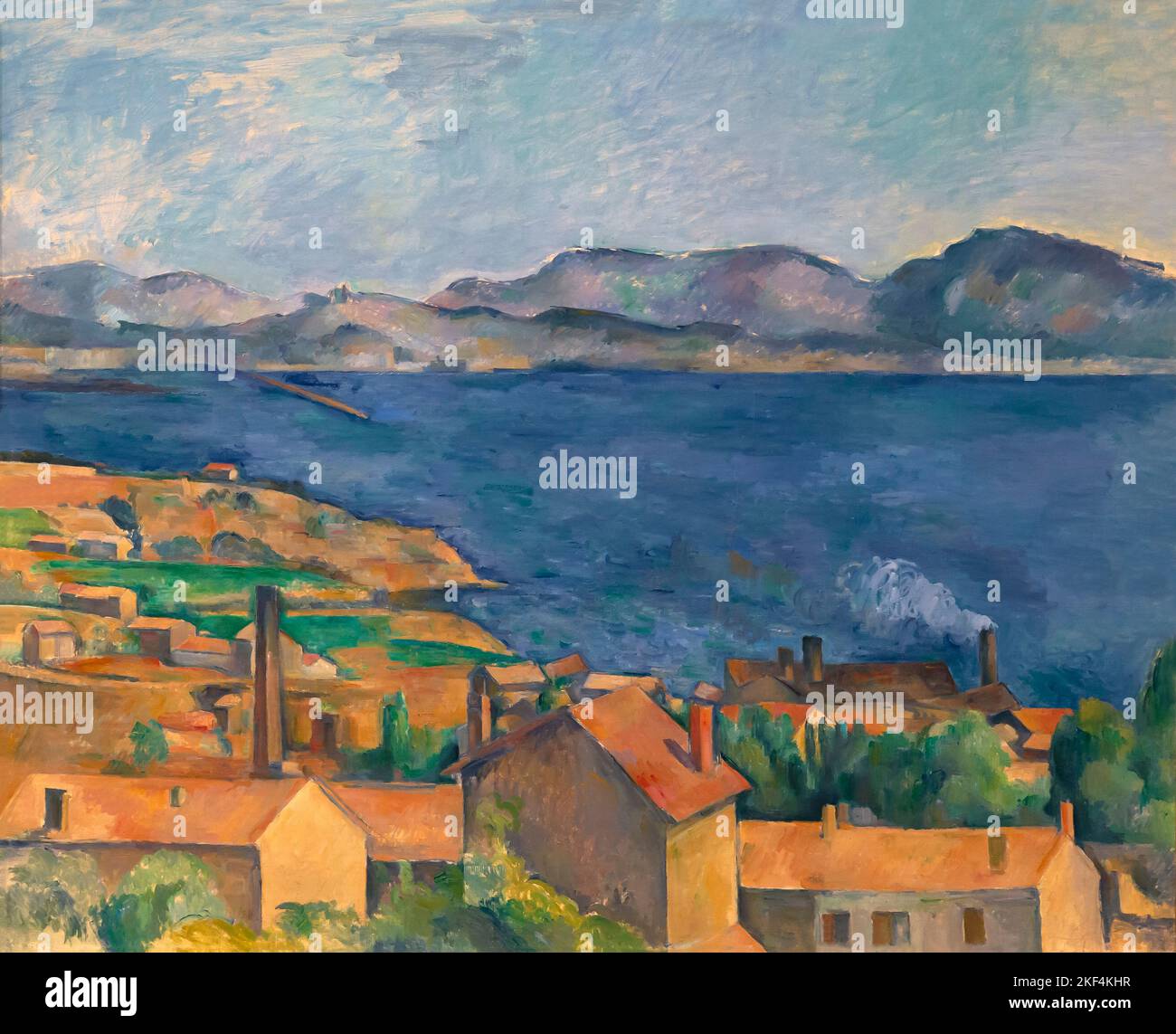 Die Bucht von Marseille, von L'Estaque aus gesehen, Paul Cezanne, um 1885, Art Institute of Chicago, Illinois, USA, Nordamerika Stockfoto