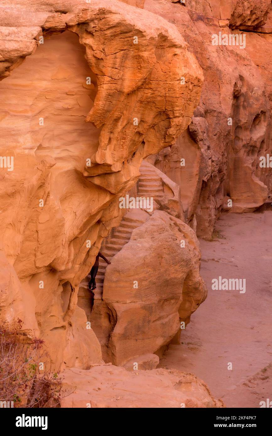 Wadi Musa, Jordan Rocks Blick auf Little Petra, Siq al-Barid Stockfoto