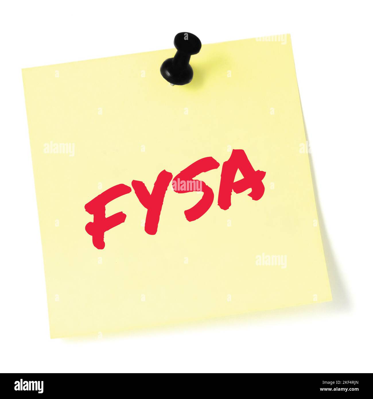 Für Ihr Situationsbewusstsein Akronym FYSA Red Marker geschrieben militärischen Initialismus Text, entscheidende Kampfhandlungen Bedingungen info, isolierte Post-it-Notiz Stockfoto