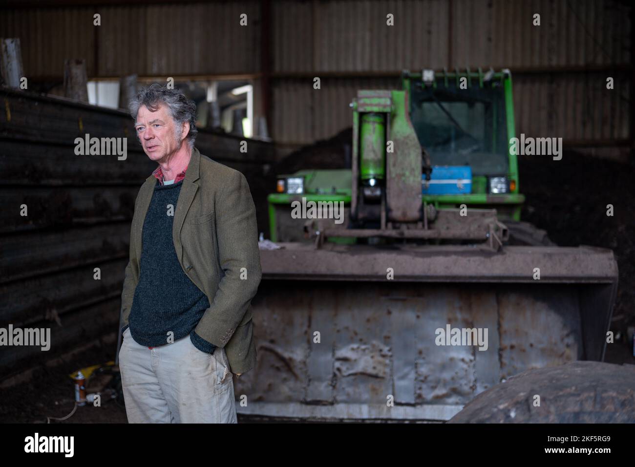 Bio-Bauer Guy Singh-Watson, abgebildet auf der Riverford Organic Farm, in der Nähe von Totnes, South Devon. Stockfoto