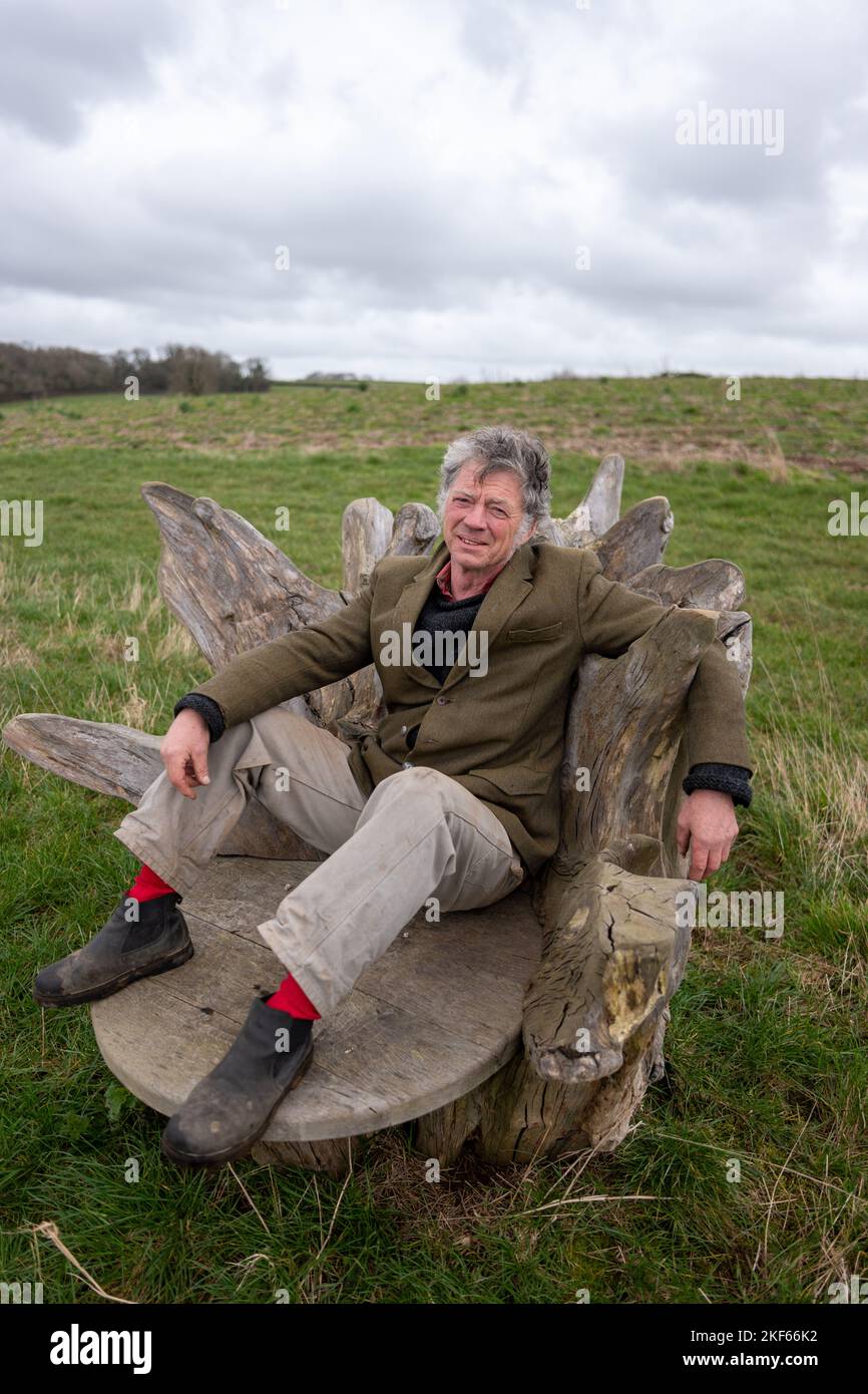 Bio-Bauer Guy Singh-Watson, abgebildet auf der Riverford Organic Farm, in der Nähe von Totnes, South Devon. Stockfoto
