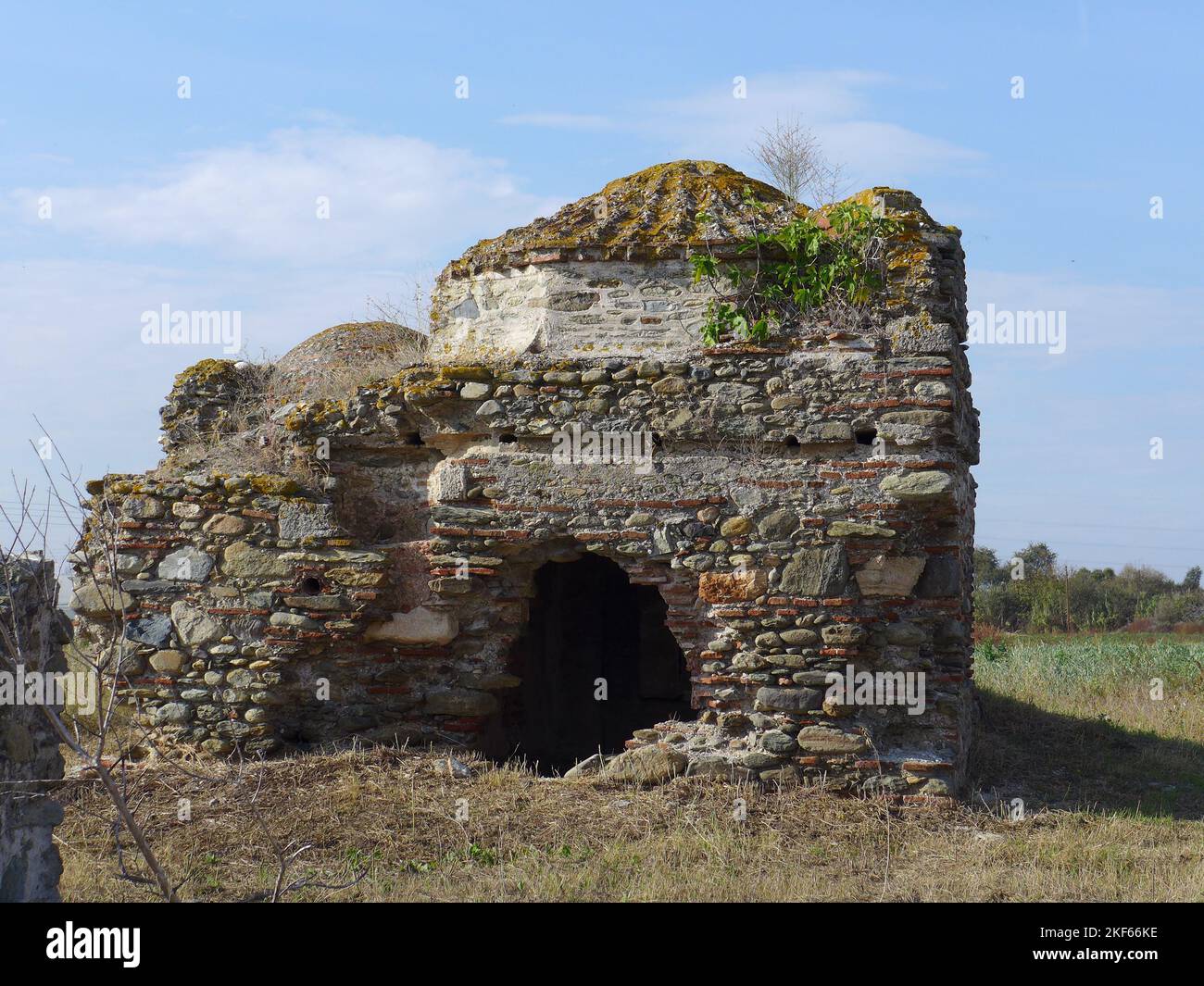 Türkische Baderuinen in Basilia, Thessaloniki, Griechenland Stockfoto