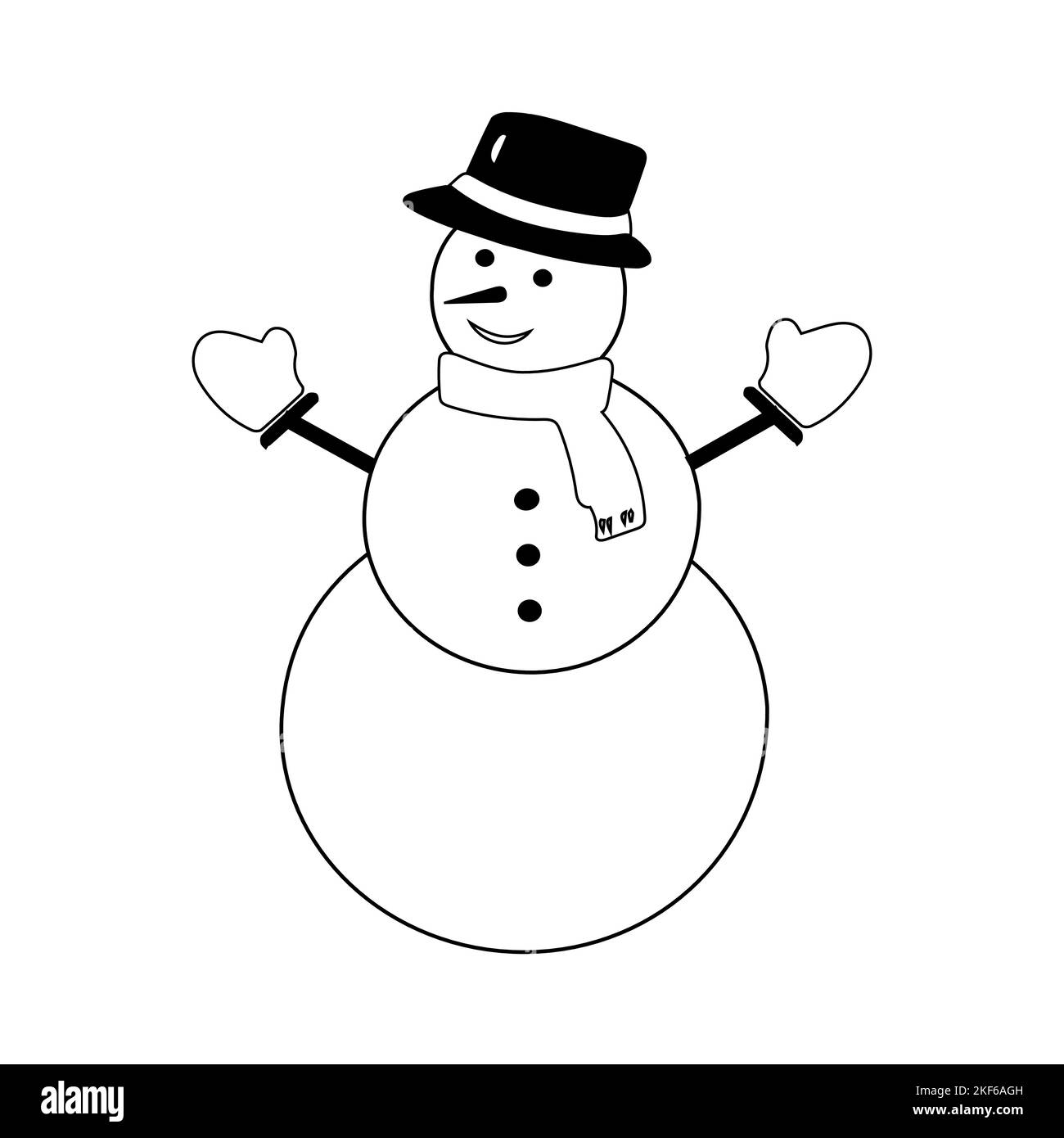 Snowman Icon flacher Style. Vektor EPS10. Schneemann mit Hut und Schal. Vektorgrafik. Konzept für das neue Jahr. Stock Vektor