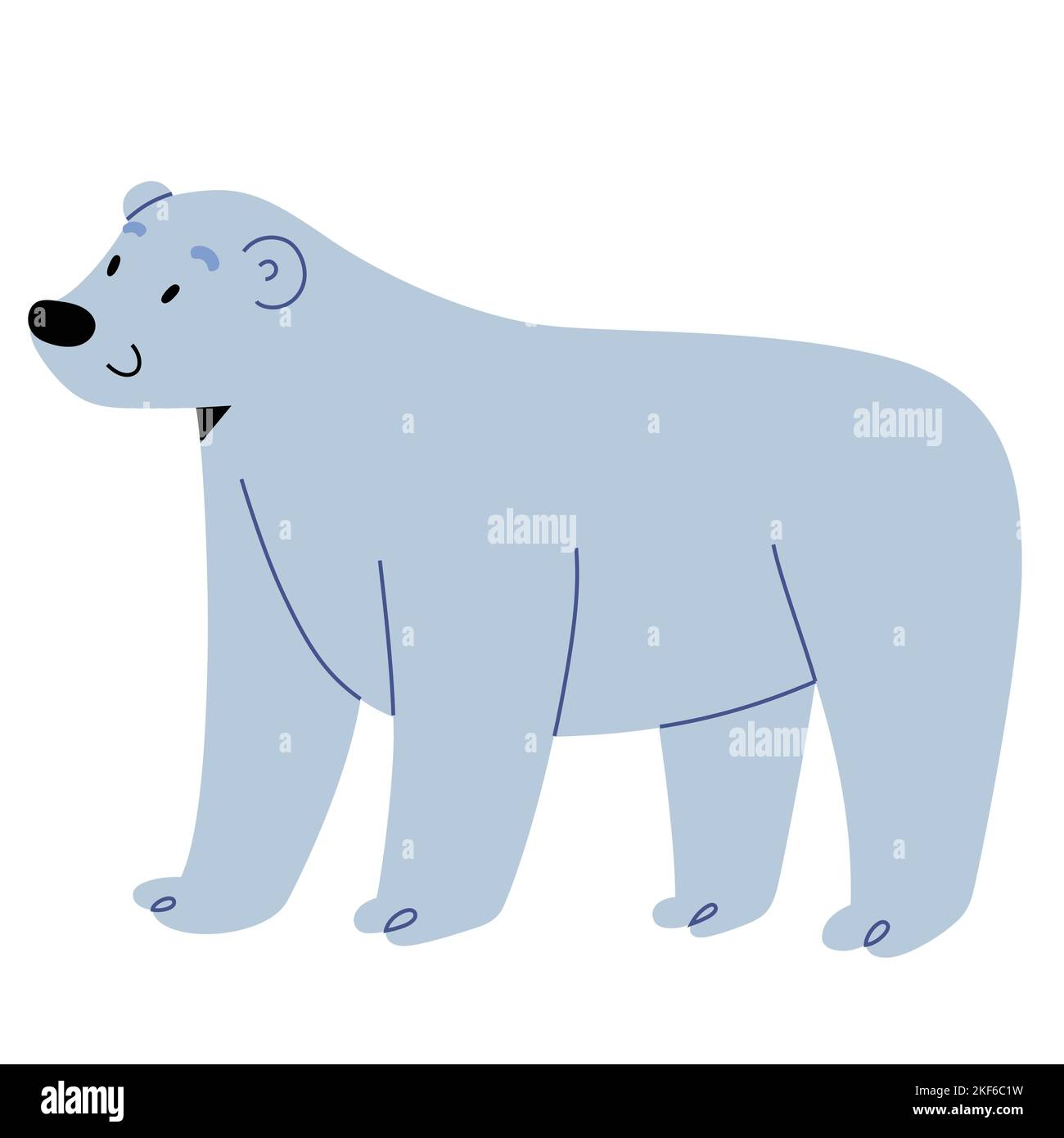 Eisbären-Charakter, lustiges arktisches Säugetier stehen und lächeln, entzückendes nördliches Säugetier Stock Vektor