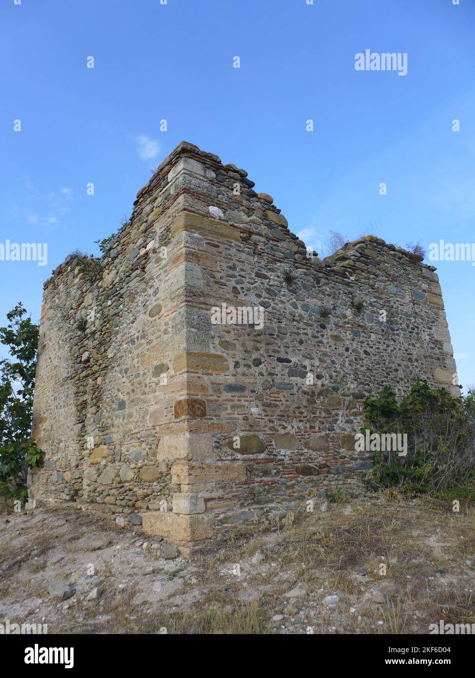 Turm in Pinson mittelalterliche Siedlung, Basilika, Thessaloniki, Griechenland Stockfoto
