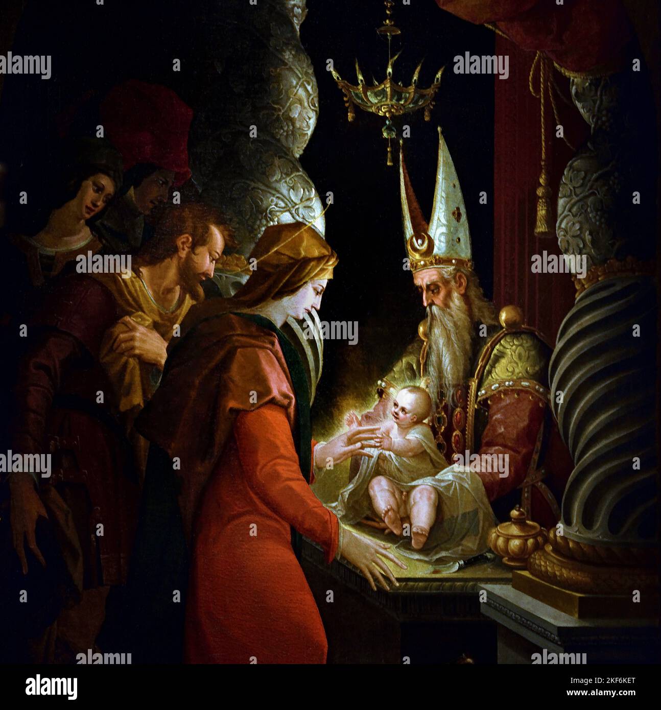 Präsentation von Jesus im Tempel 1576 von Domenico Carnevali 1524 - 1579, Italien, Italienisch, Stockfoto