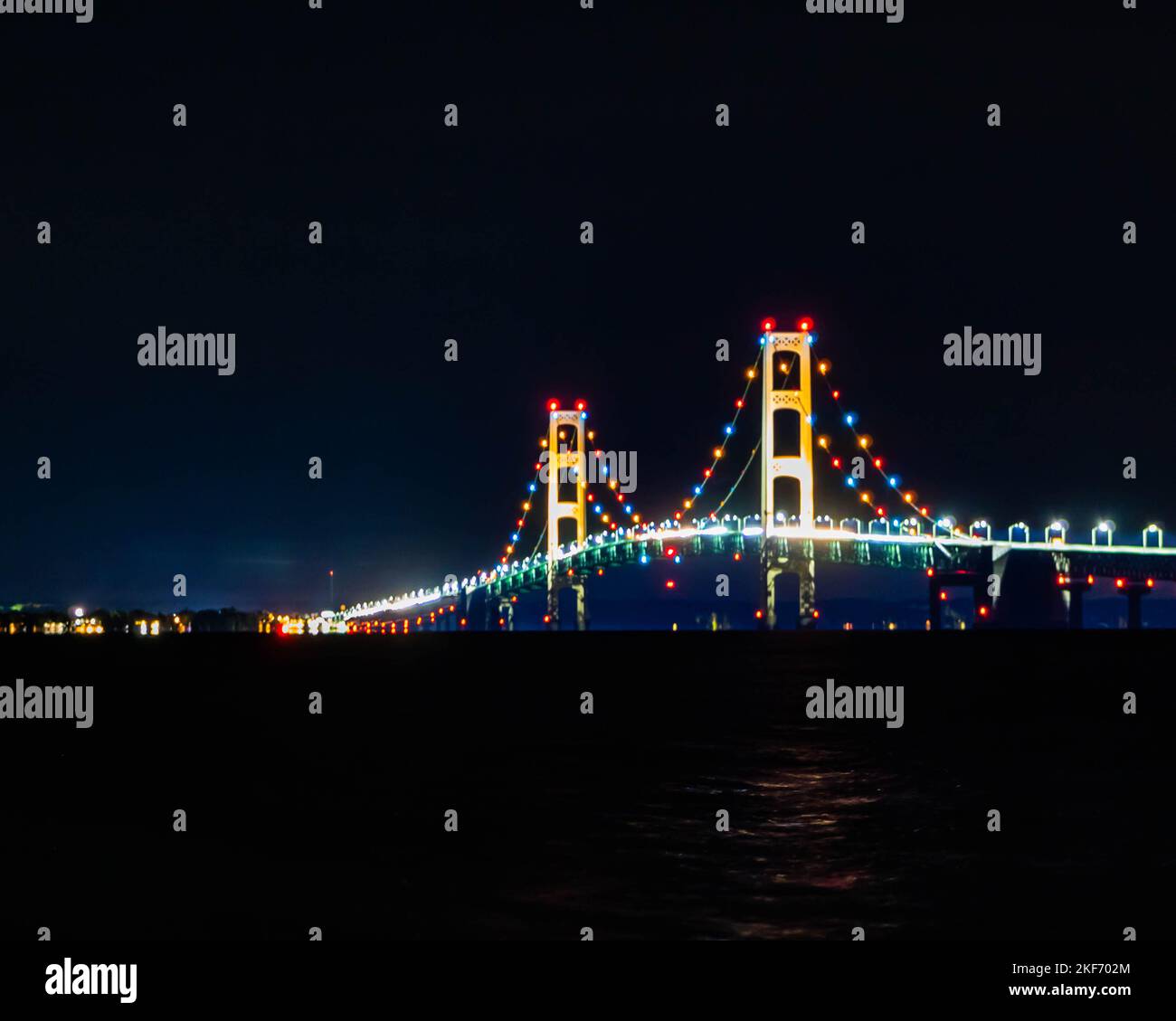 Mackinaw Bridge von St. aus gesehen Ignace Stockfoto