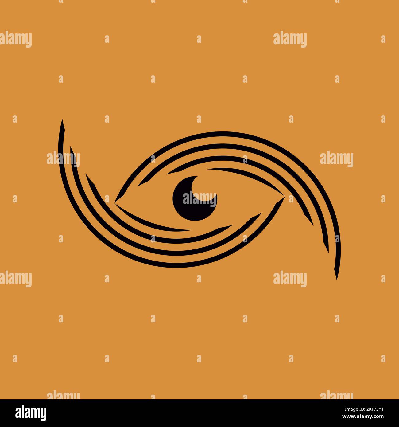 Symbolvektor für umrissem Auge. Darstellung im minimalistischen geometrischen Linienstil. Open Eyes Symbol Konzept der Überwachung, Suche Zeichen, visuelle Kunst, Marketing Stock Vektor