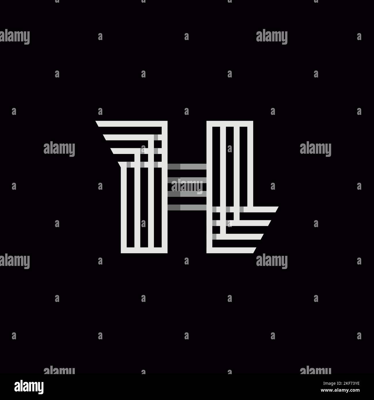 Kreatives H-Buchstabensymbol im minimalistisch-flachen geometrischen Linienstil. Moderne Schrift für Business und Unternehmensidentität Stock Vektor
