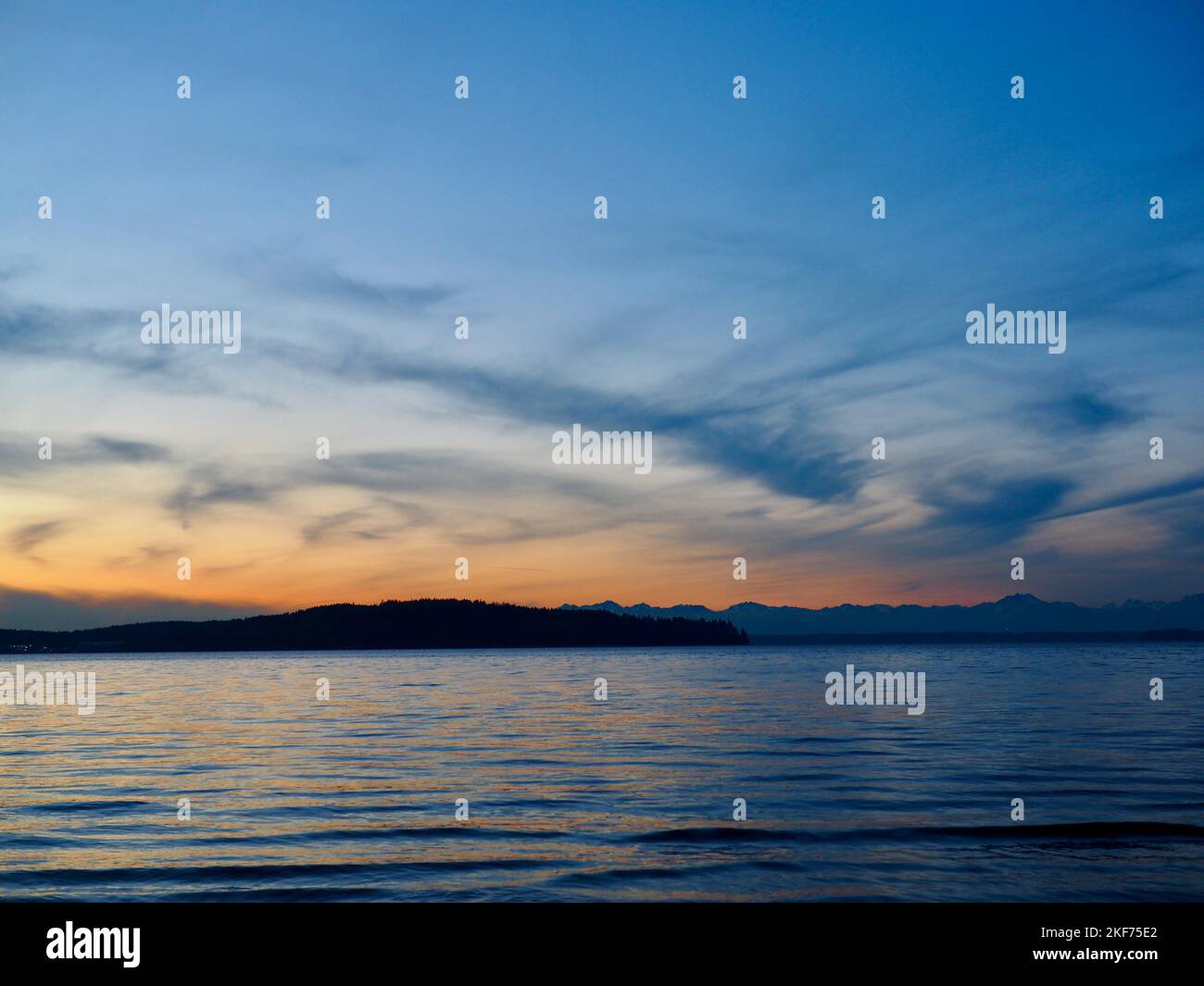 Sonnenuntergang im Steilacoom Stockfoto