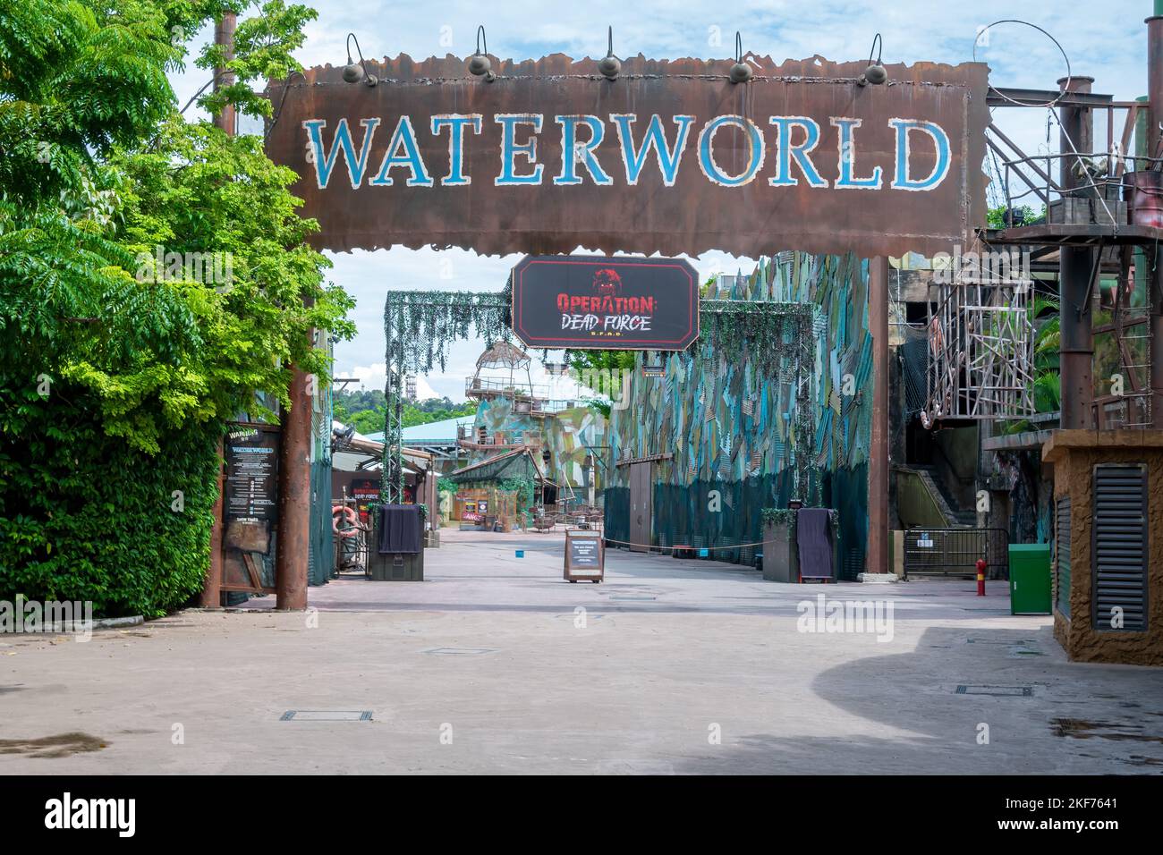 Das Universal Studio Singapore ist ein Freizeitpark im Resorts World Sentosa auf Sentosa Island, Singapur. Stockfoto