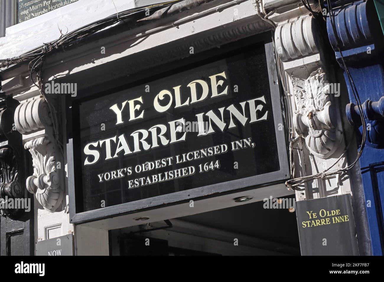 Ye Olde Starre Inne, 40 Stonegate, York, Yorkshire, England, UK, YO1 8AS Stockfoto