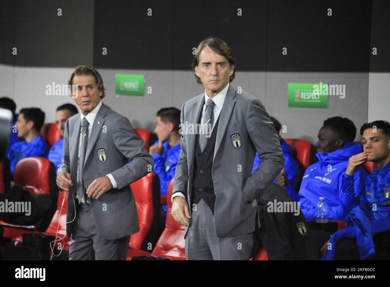 AlbanienStadion, 16. November 2022, Roberto Mancini Cheftrainer von