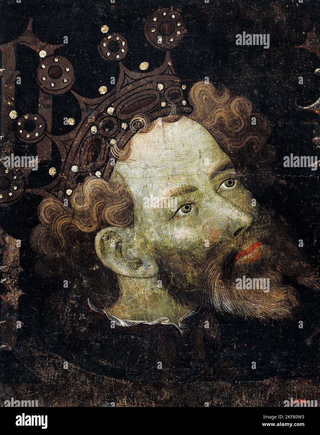 Jaume Mateu; Peter IV. Der Zeremonious; 1427; Tempera auf Holz; Museu Nacional d'Art de Catalunya, Barcelona, Spanien. Stockfoto