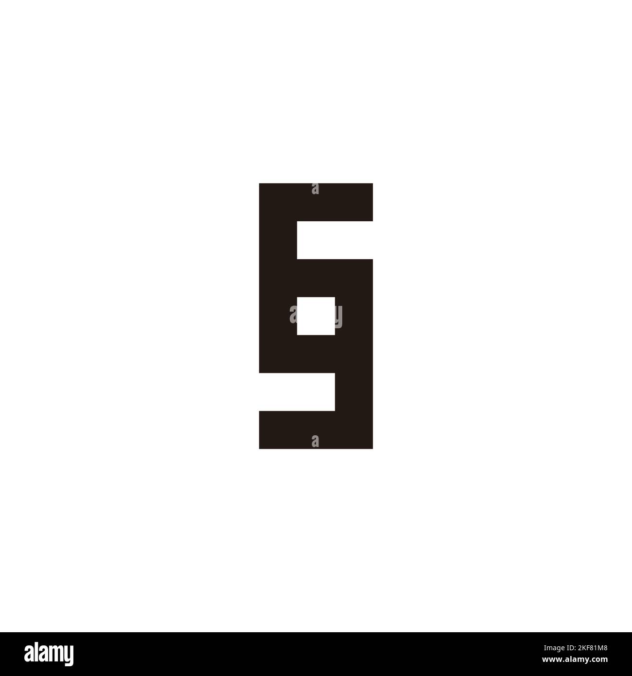 Buchstabe sg quadratisches geometrisches Symbol einfacher Logovektor Stock Vektor