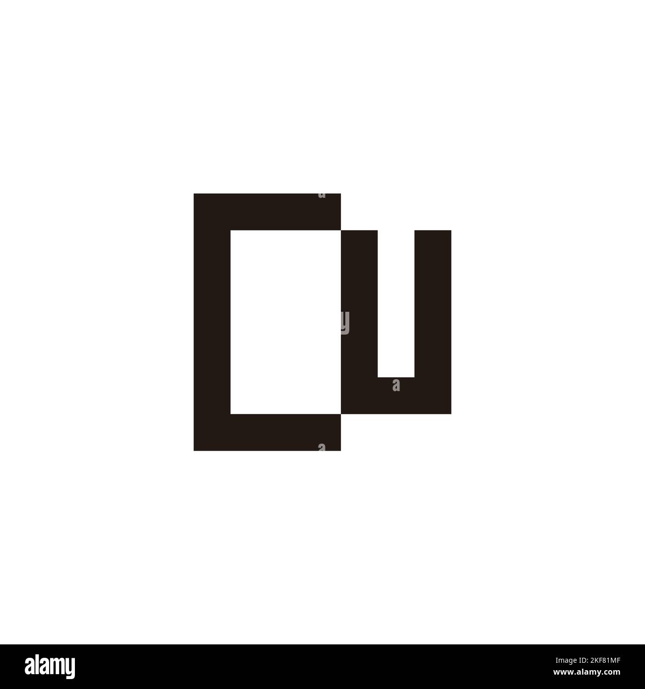 Buchstabe CU quadratisches geometrisches Symbol einfacher Logovektor Stock Vektor