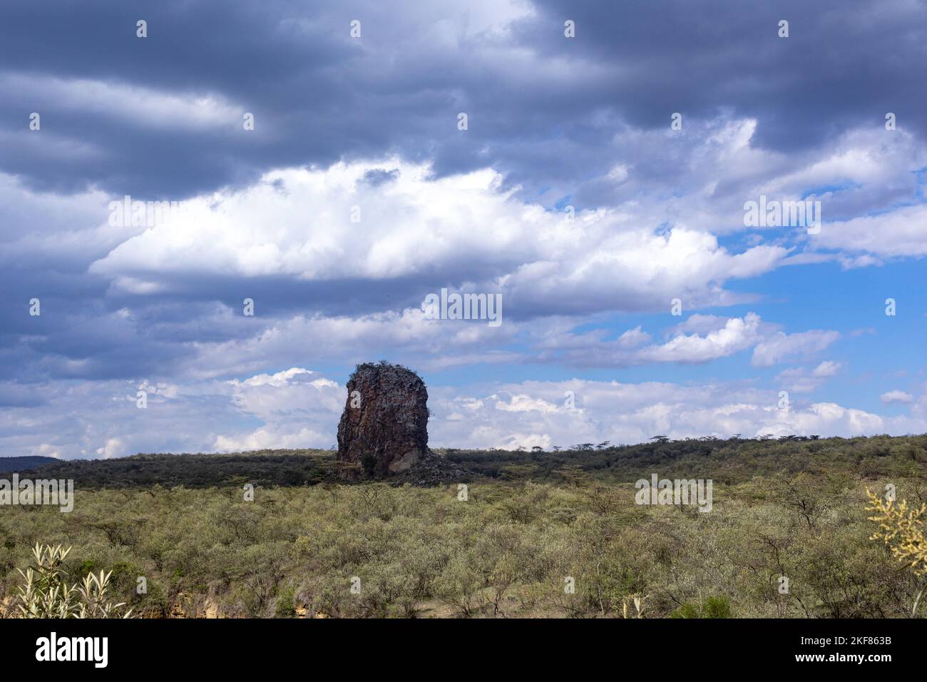 Der Hell's Gate National Park liegt südlich des Lake Naivasha in Kenia, nordwestlich von Nairobi. Der Hell's Gate National Park ist nach einer engen Pause im Nationalpark benannt Stockfoto