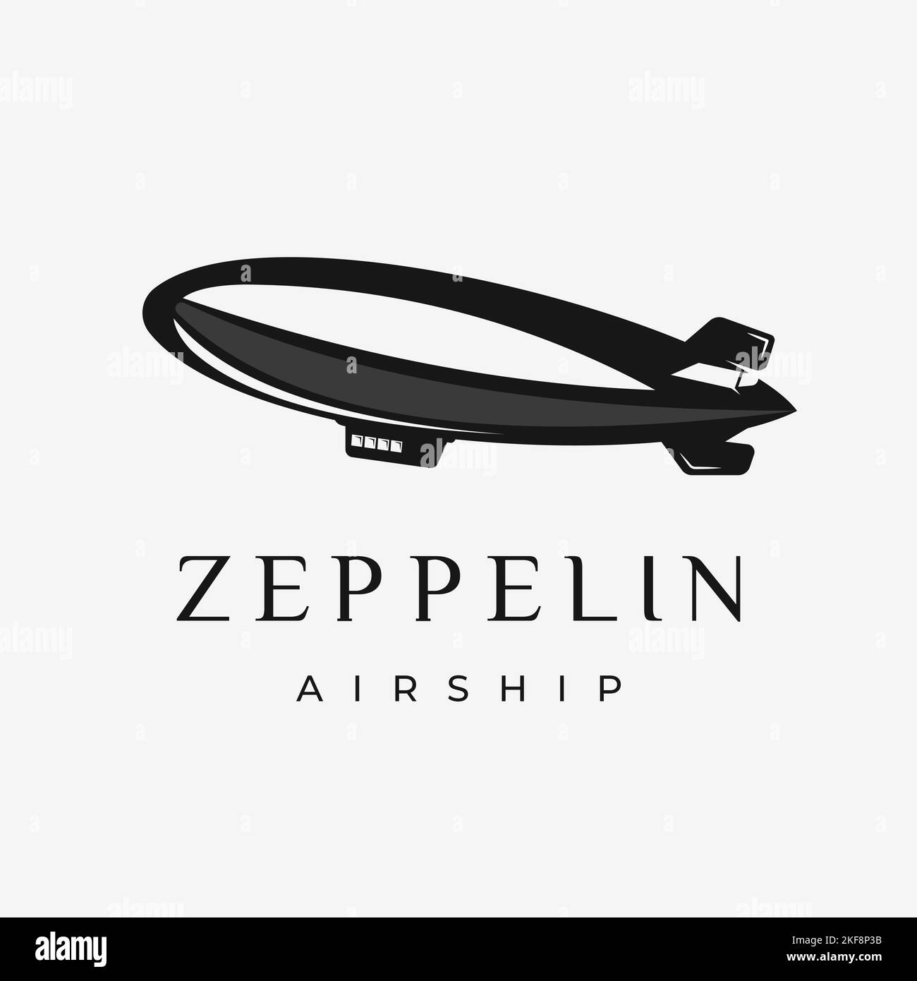 Vintage Zeppelin Flugzeug Design, Zeppelin Vektor Illustration, Symbol, Vorlage Stock Vektor