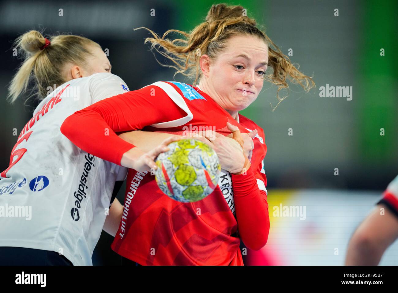 Ljubljana, Slowenien 20221116.die Dänin Kristina Jørgensen beim EC-Spiel in der Hauptrunde zwischen Norwegen und Dänemark in der Stožice Arena. Foto: Beate Oma Dahle / NTB Stockfoto