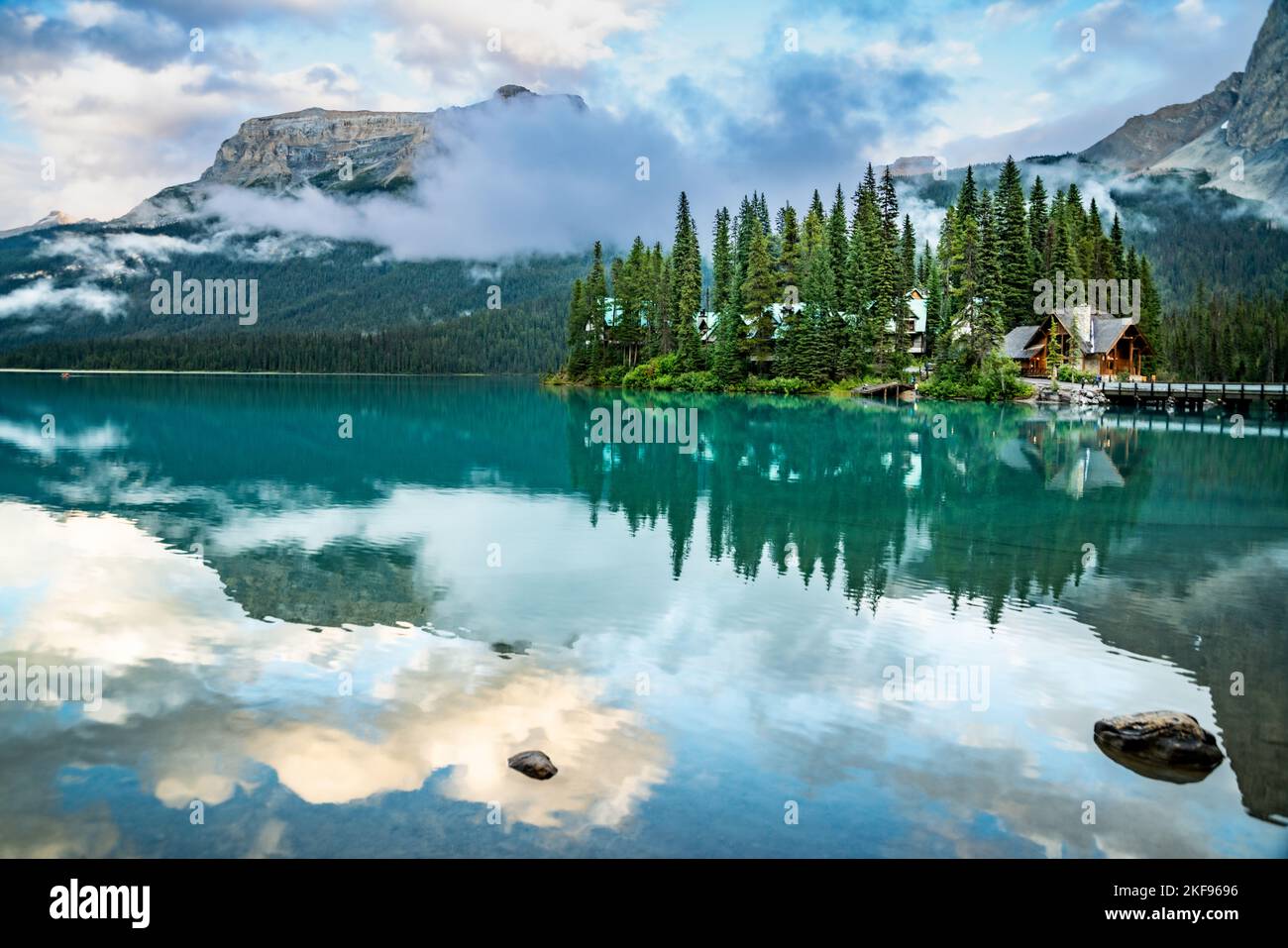 Emerald Lake, Yoho-Nationalpark in Kanada. British Columbia Stockfoto