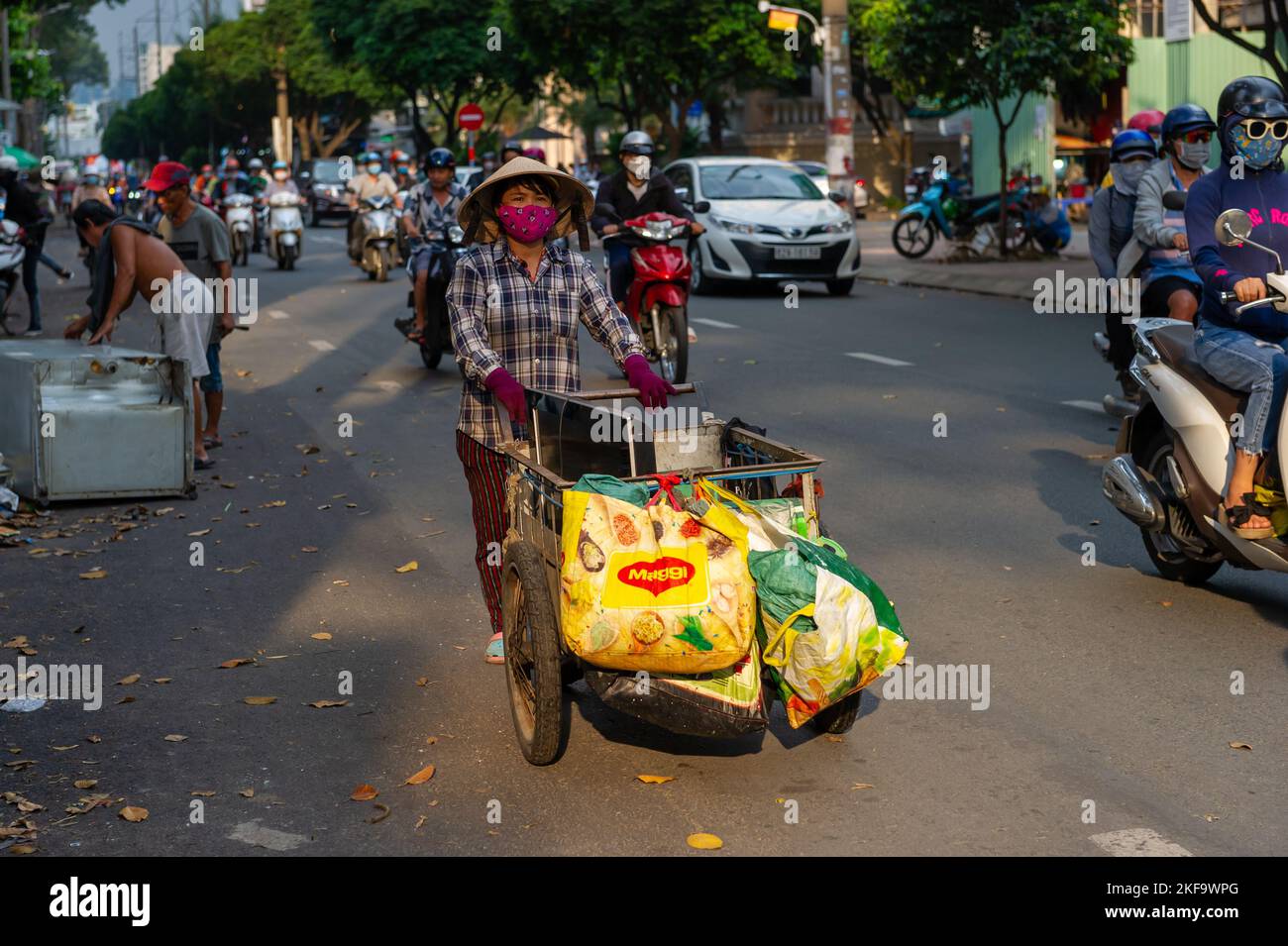 Recycling Vietnamesischer Stil, Ho Chi Minh City Stockfoto