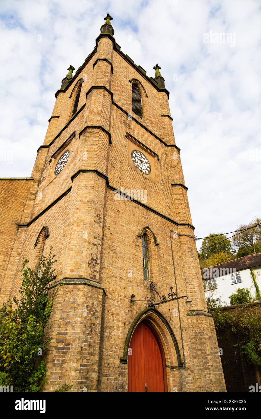 St. Luke's Episcopal Pfarrkirche. Church Hill, Ironbridge, Shropshire, England Stockfoto